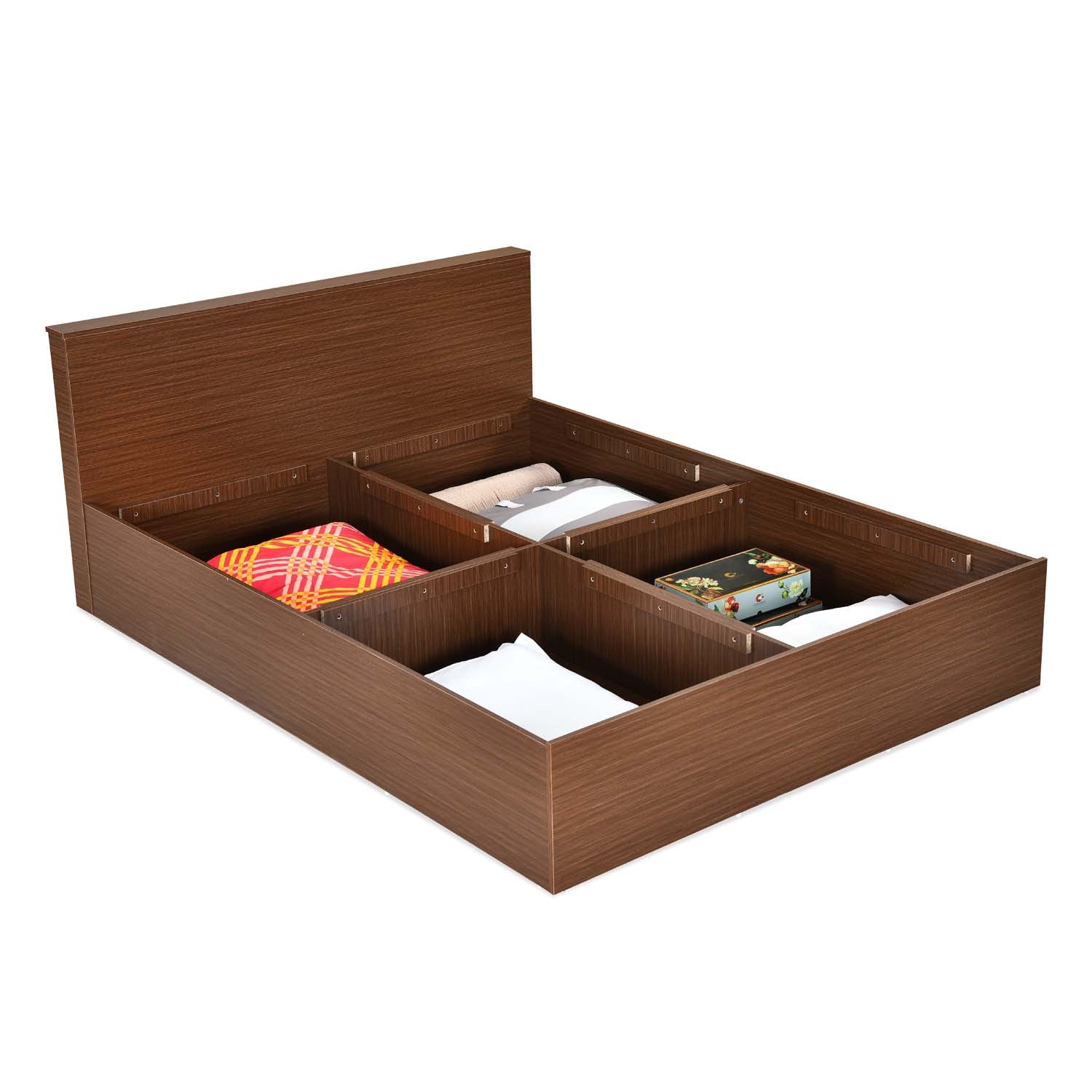 Nilkamal Arthur Plus Queen Bed With Storage (Legno Oak Dark) - Image 8