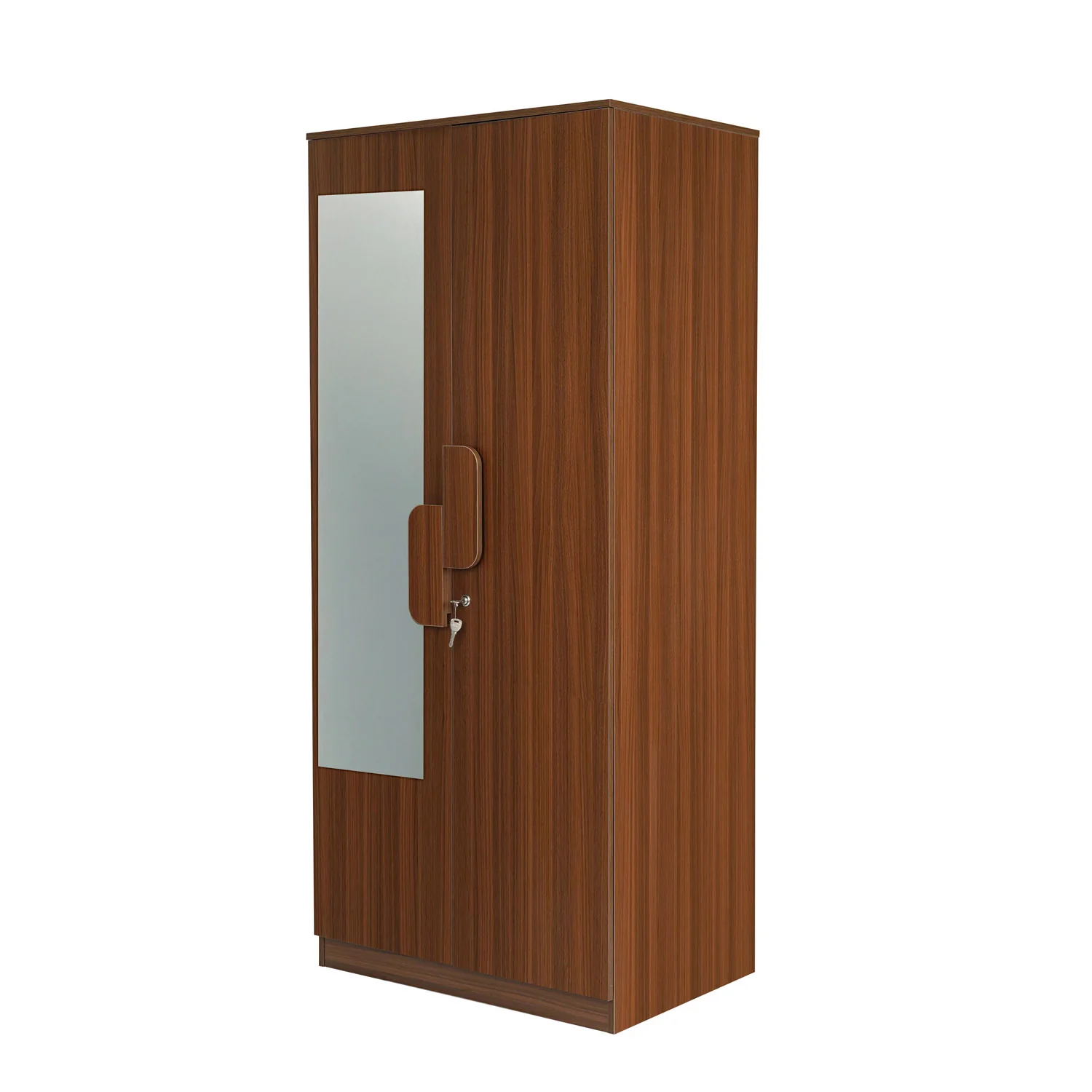 Nilkamal Calipso 2 Door Wardrobe With Mirror (Classic Plank Walnut) - Image 4