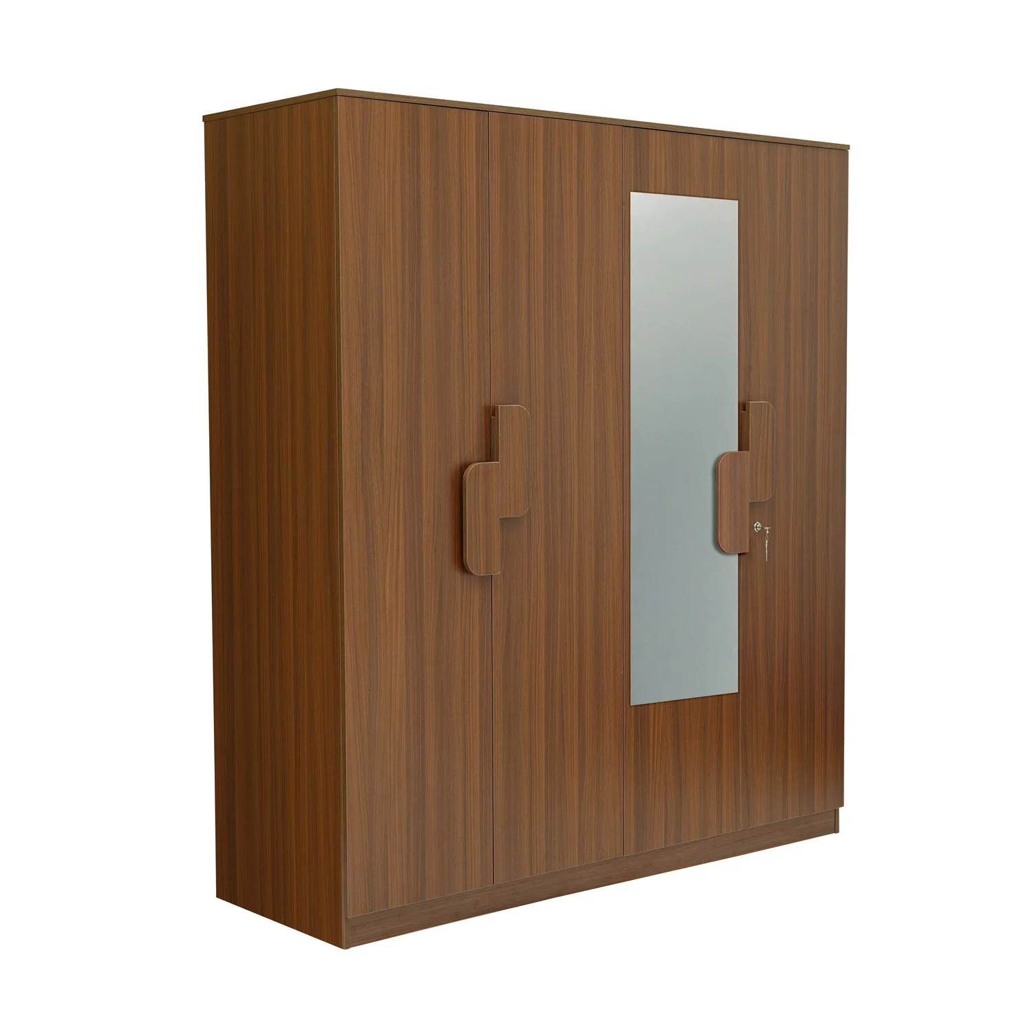Nilkamal Calipso 4 Door Wardrobe With Mirror (Classic Plank Walnut) - Image 3