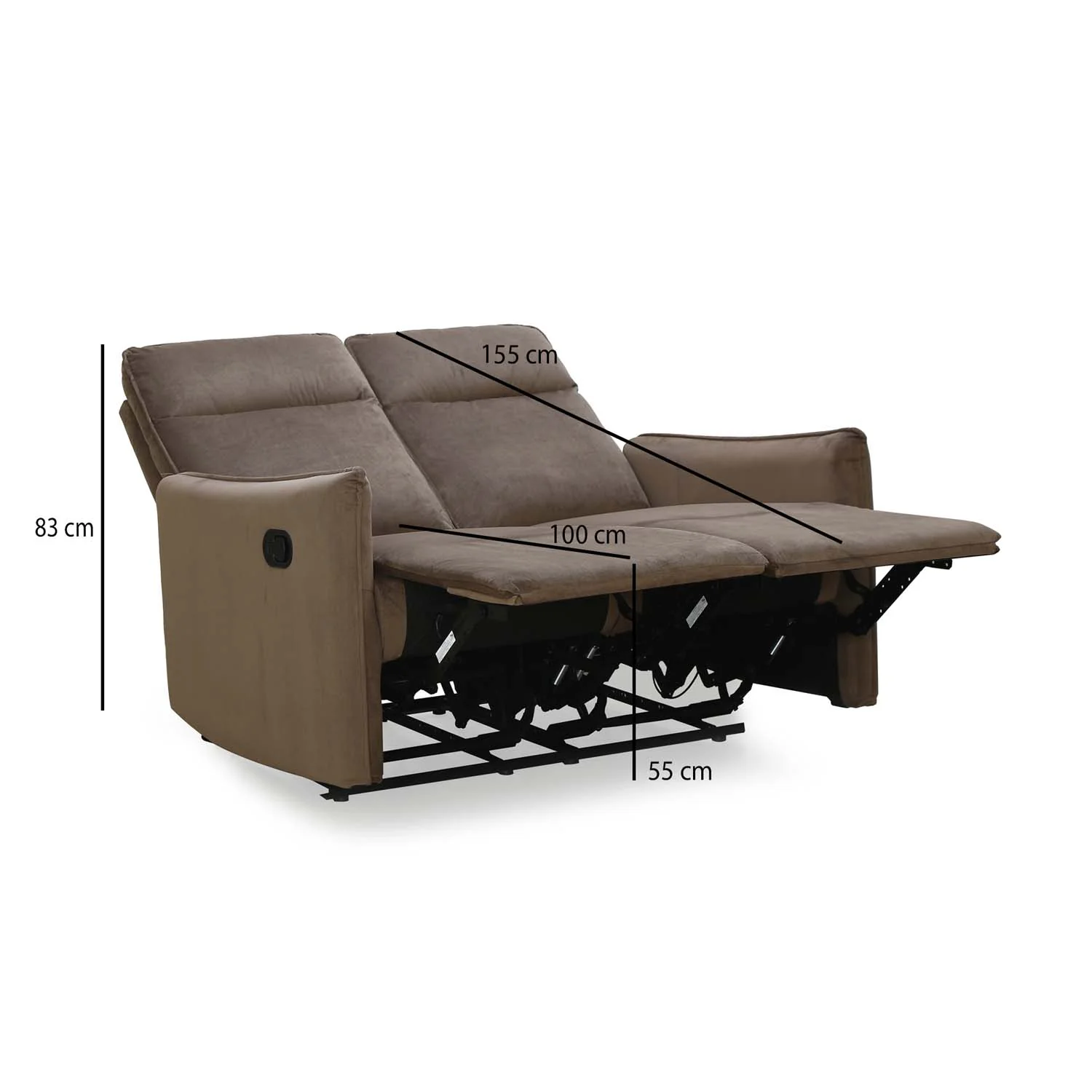 Nilkamal Carlton 2 Seater Manual Recliner (Light Brown) - Image 13
