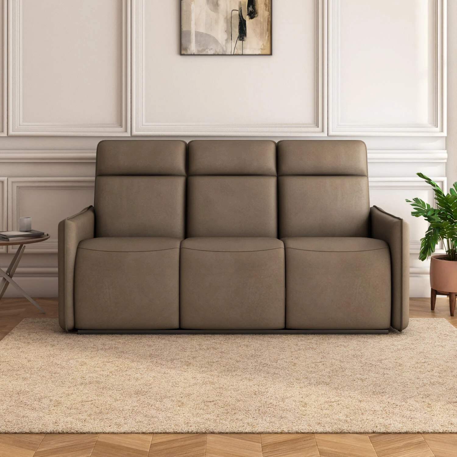 Nilkamal Carlton 3 Seater Manual Recliner (Light Brown) - Image 3