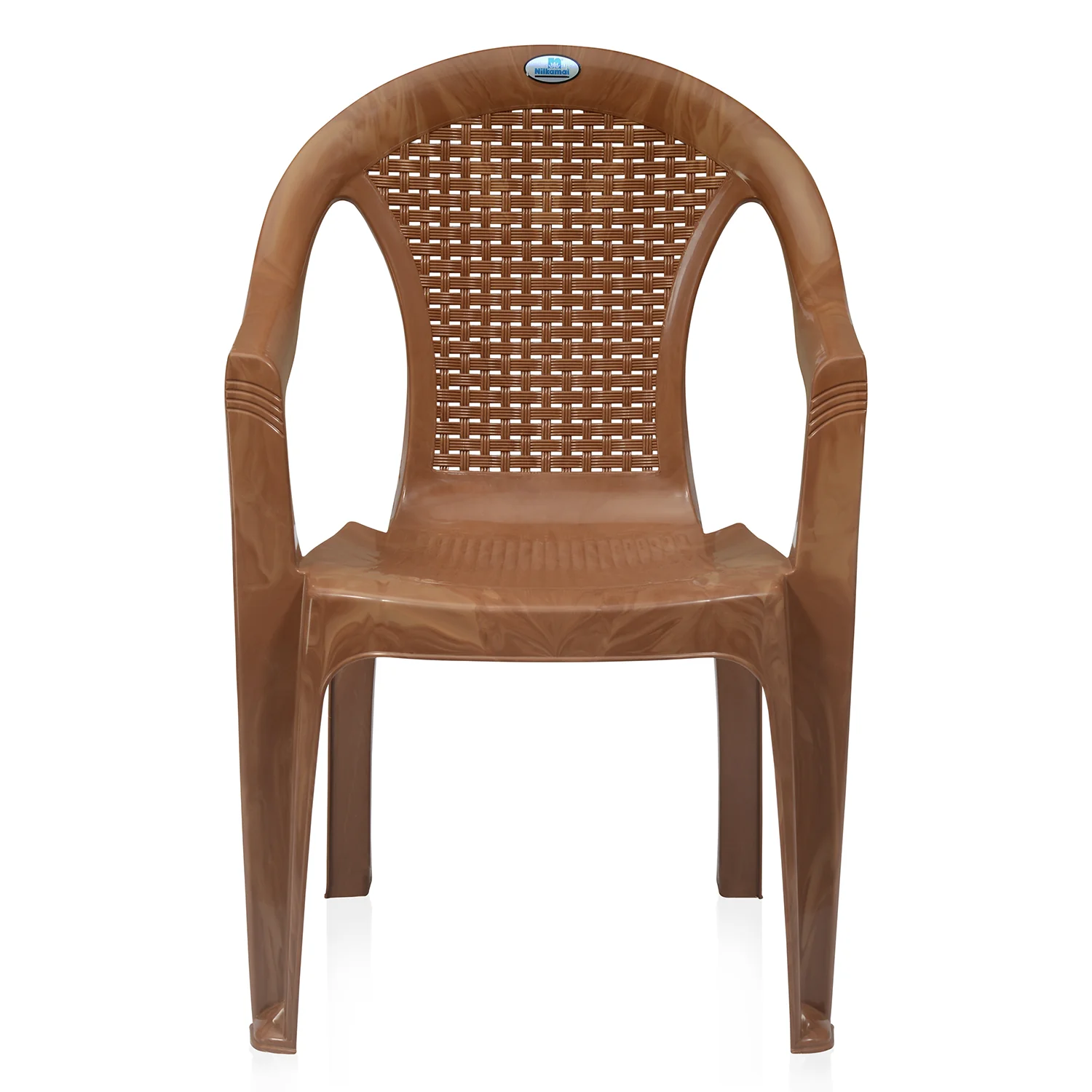 Nilkamal CHR2051 Plastic Arm Chair (Pear Wood) - Image 6
