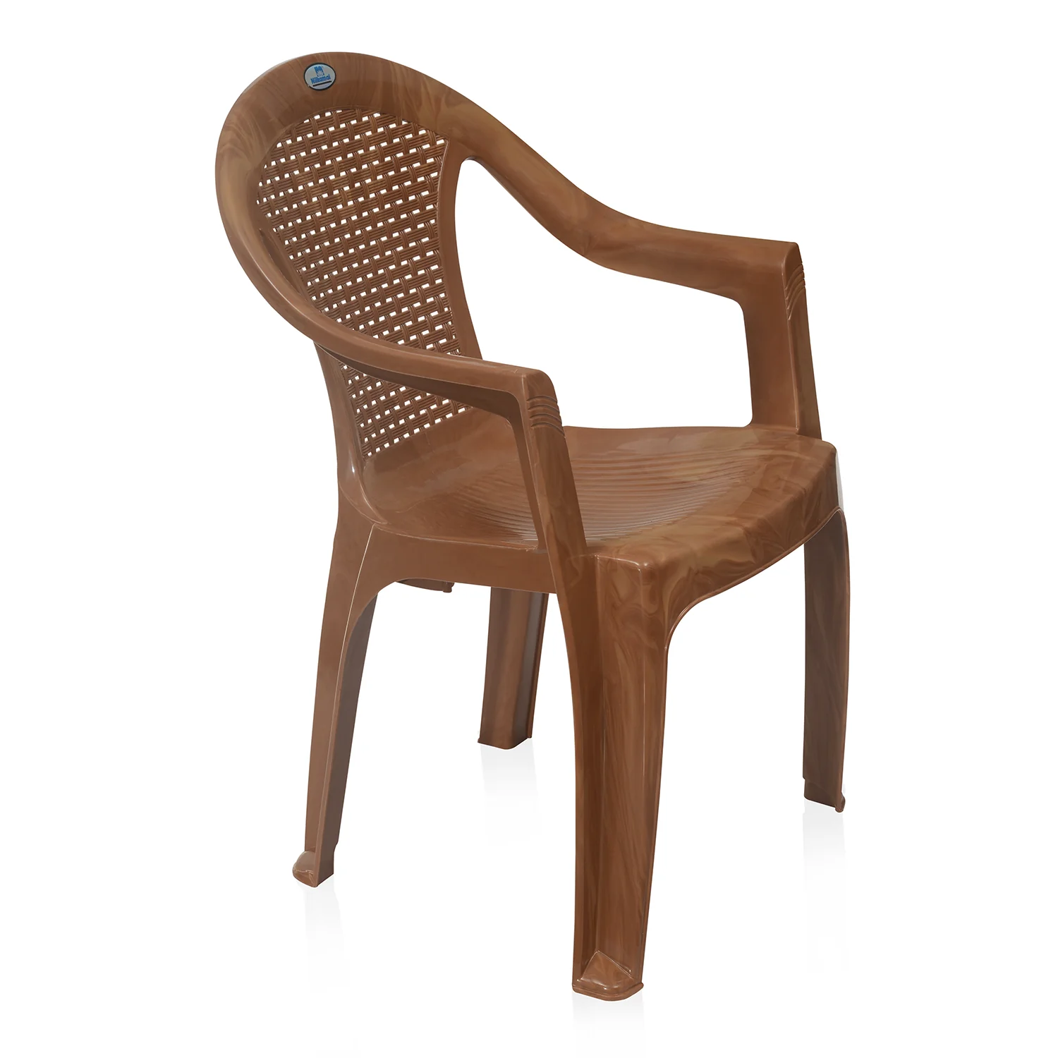 Nilkamal CHR2051 Plastic Arm Chair (Pear Wood) - Image 7