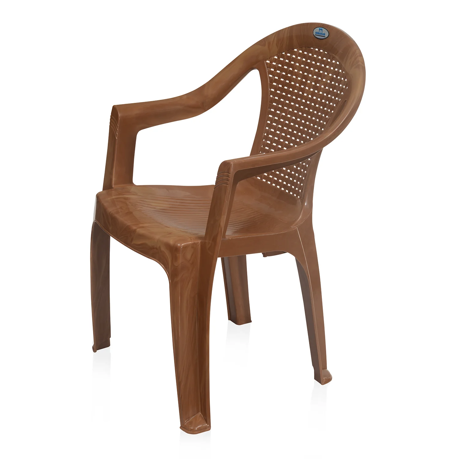 Nilkamal CHR2051 Plastic Arm Chair (Pear Wood) - Image 8