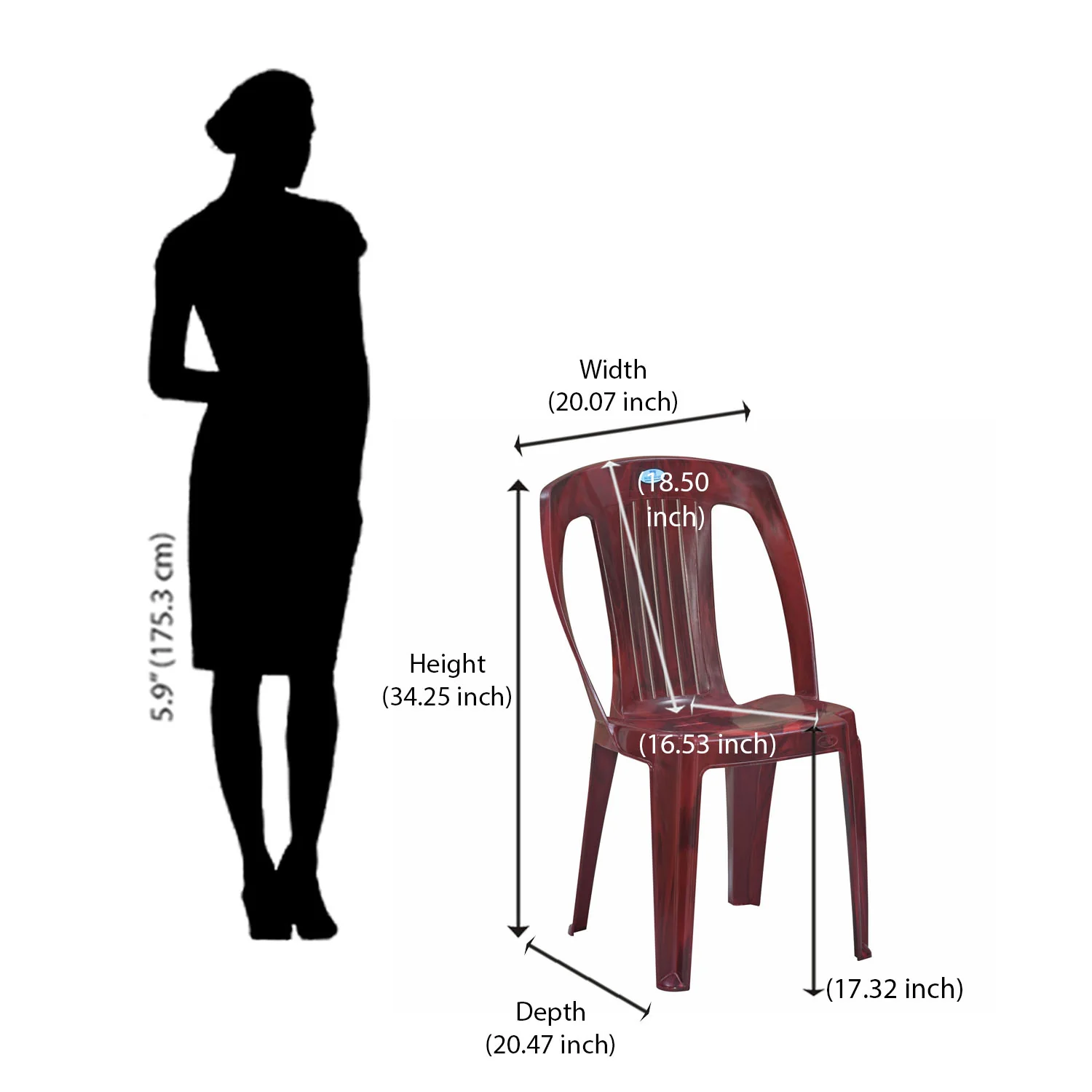 Nilkamal CHR 4032 Plastic Armless Chair - Image 16