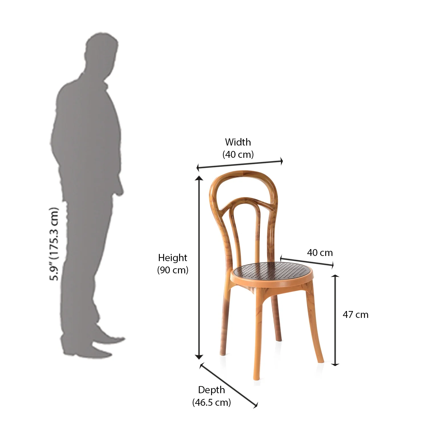 Nilkamal CHR4040 Plastic Armless Chair (Weather Brown) - Image 10