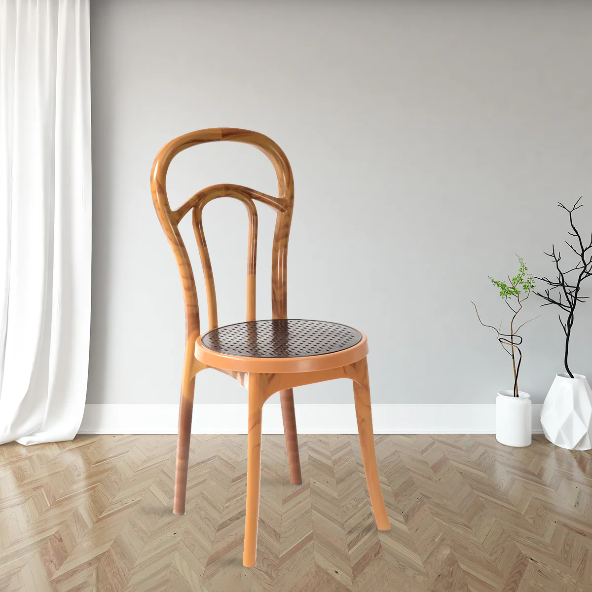 Nilkamal CHR4040 Plastic Armless Chair (Weather Brown) - Image 3