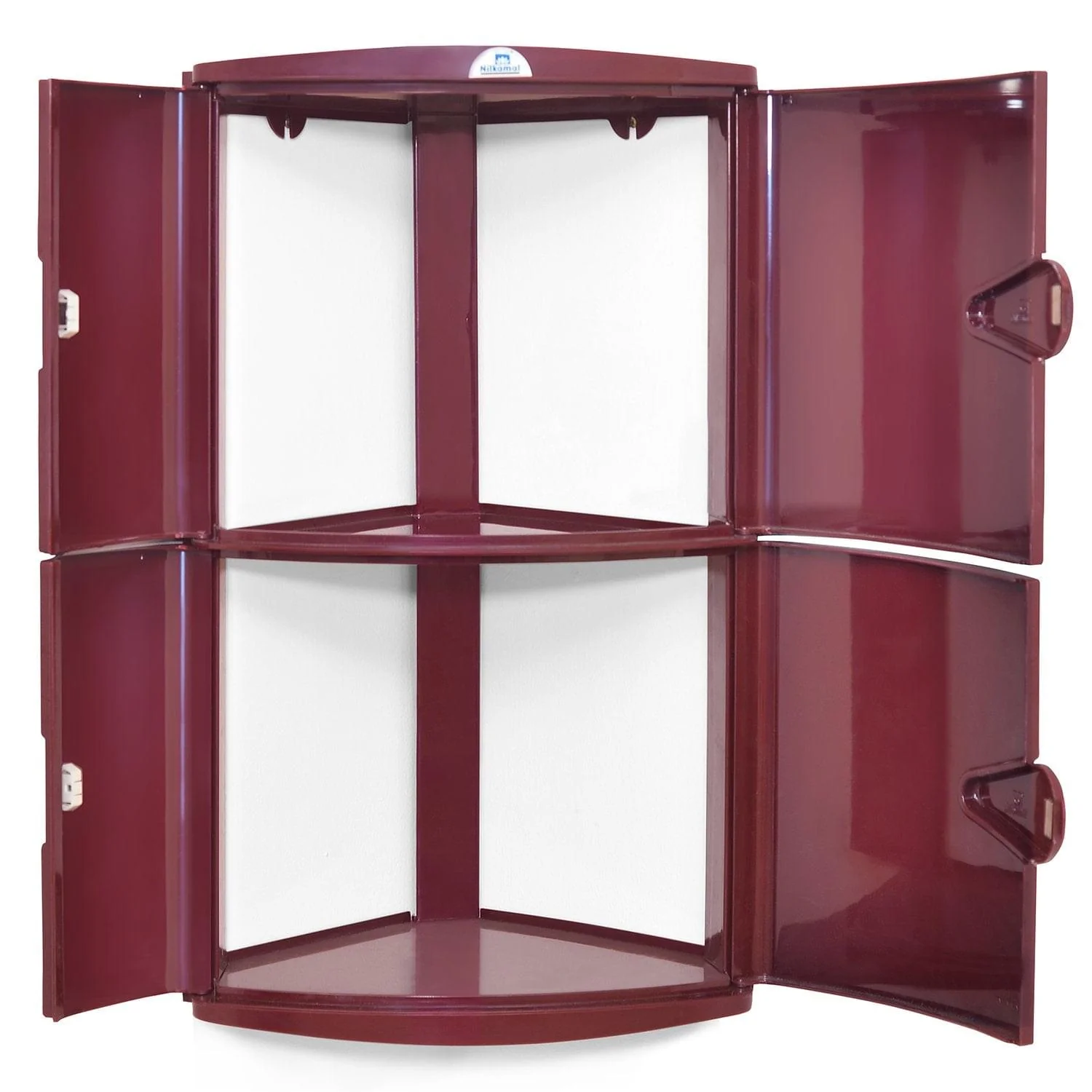 Nilkamal 2 Door Plastic Storage Corner Cabinet (Maroon) - Image 3