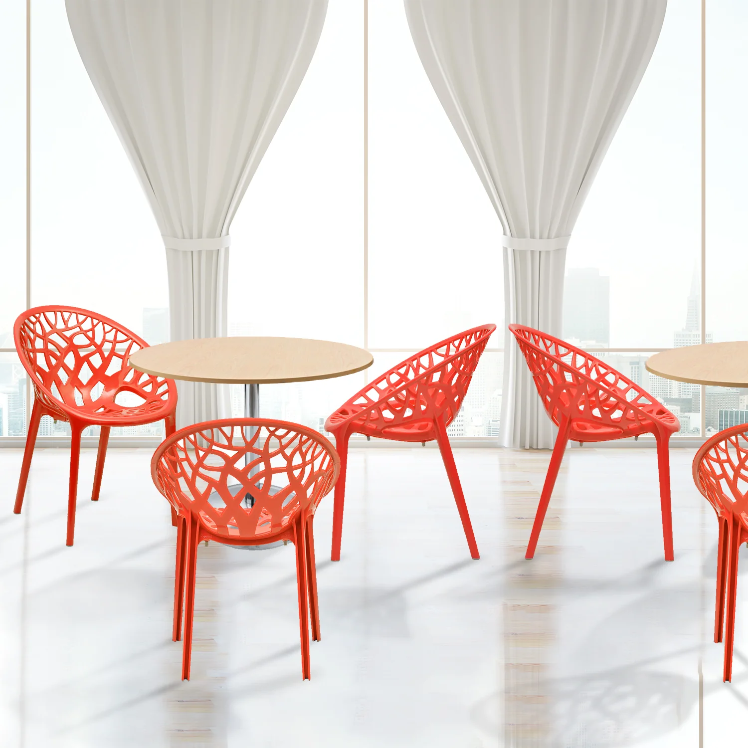 Nilkamal Crystal Polypropylene Premium Chair (Bright Red) - Image 3