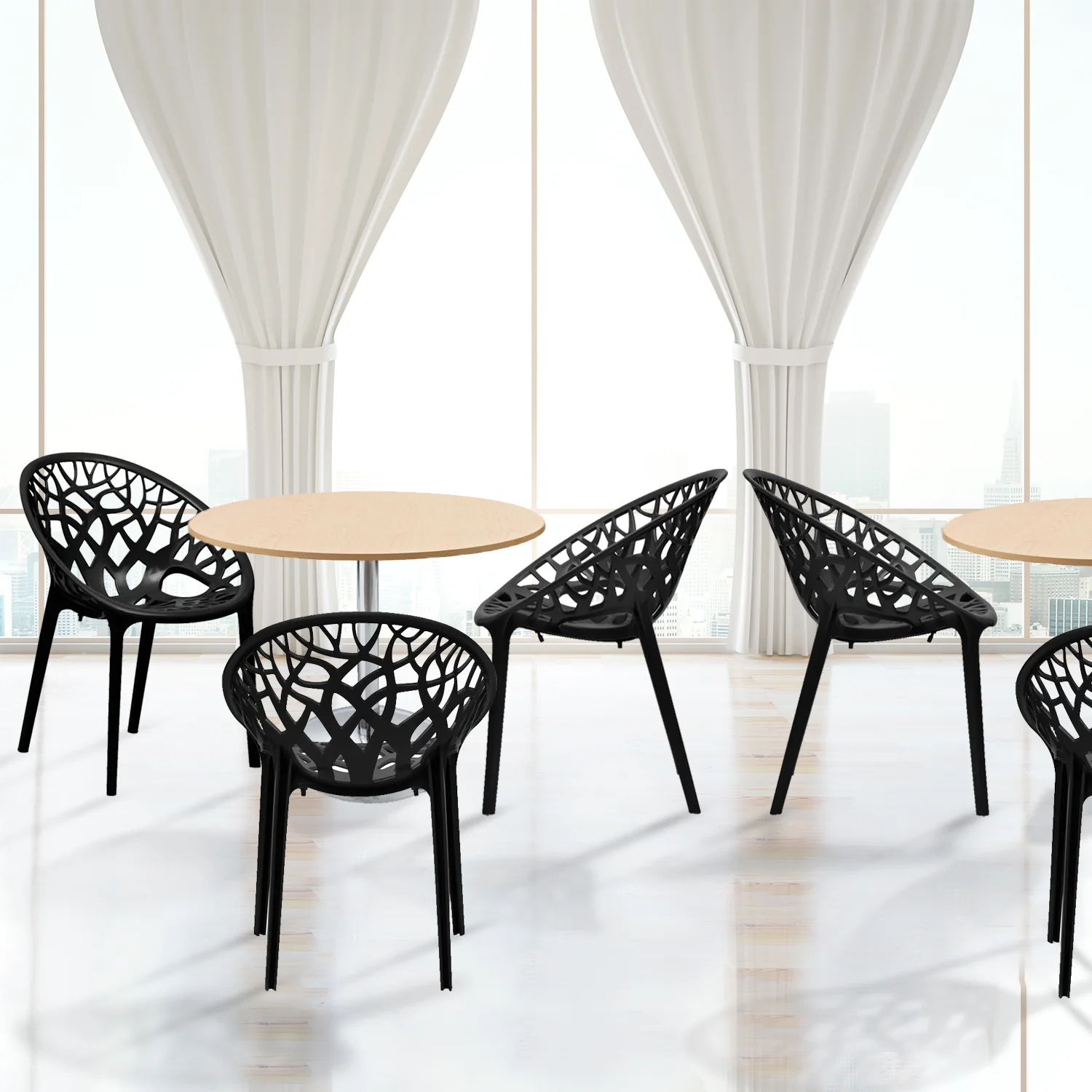 Nilkamal Crystal Polypropylene Premium Chair (Iron Black) - Image 3