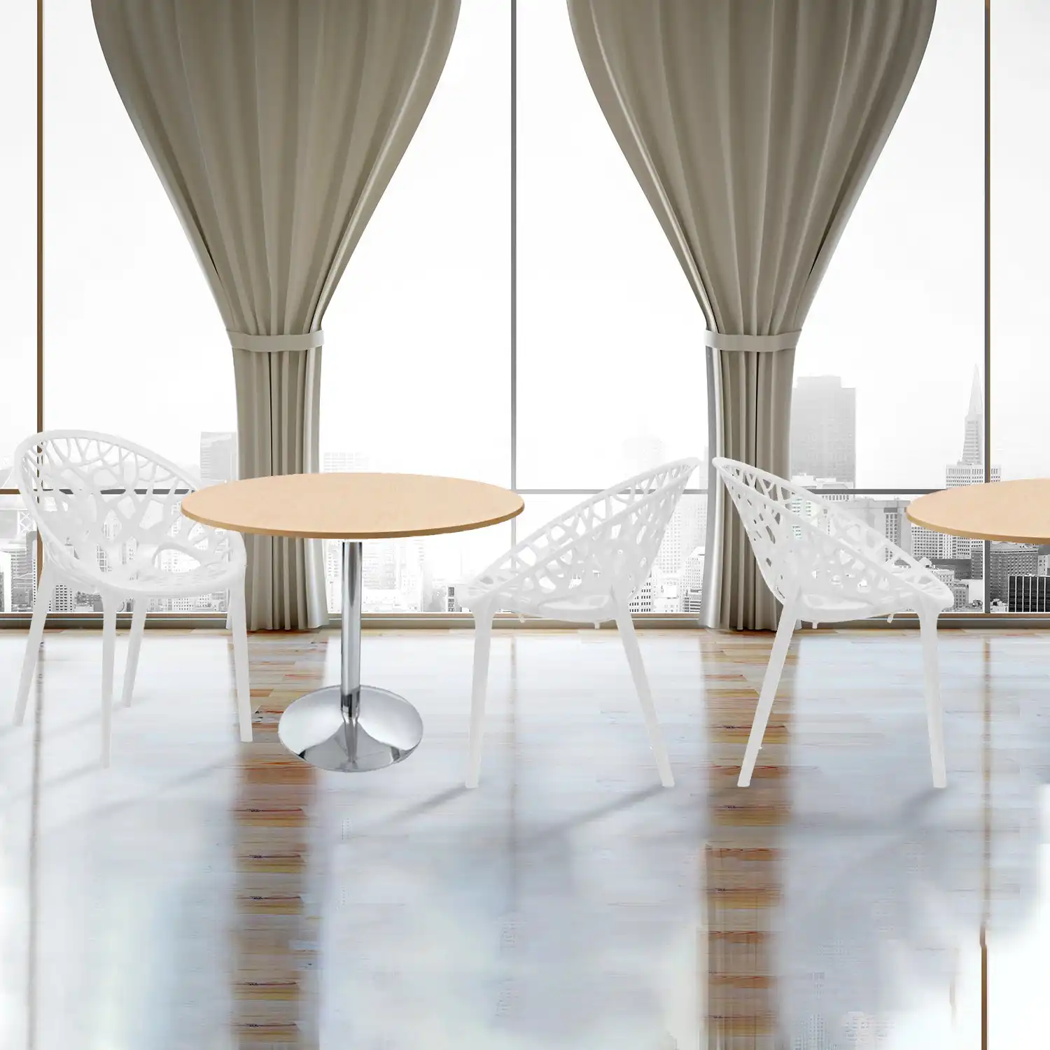 Nilkamal Crystal Polypropylene Premium Chair (Milky White) - Image 3