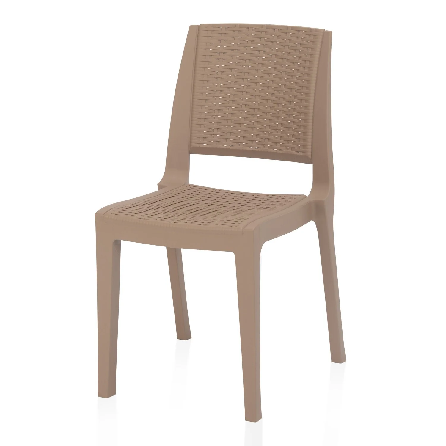 Nilkamal Enamora Premium Plastic Armless Chair (Rattan Dark Beige) - Image 10