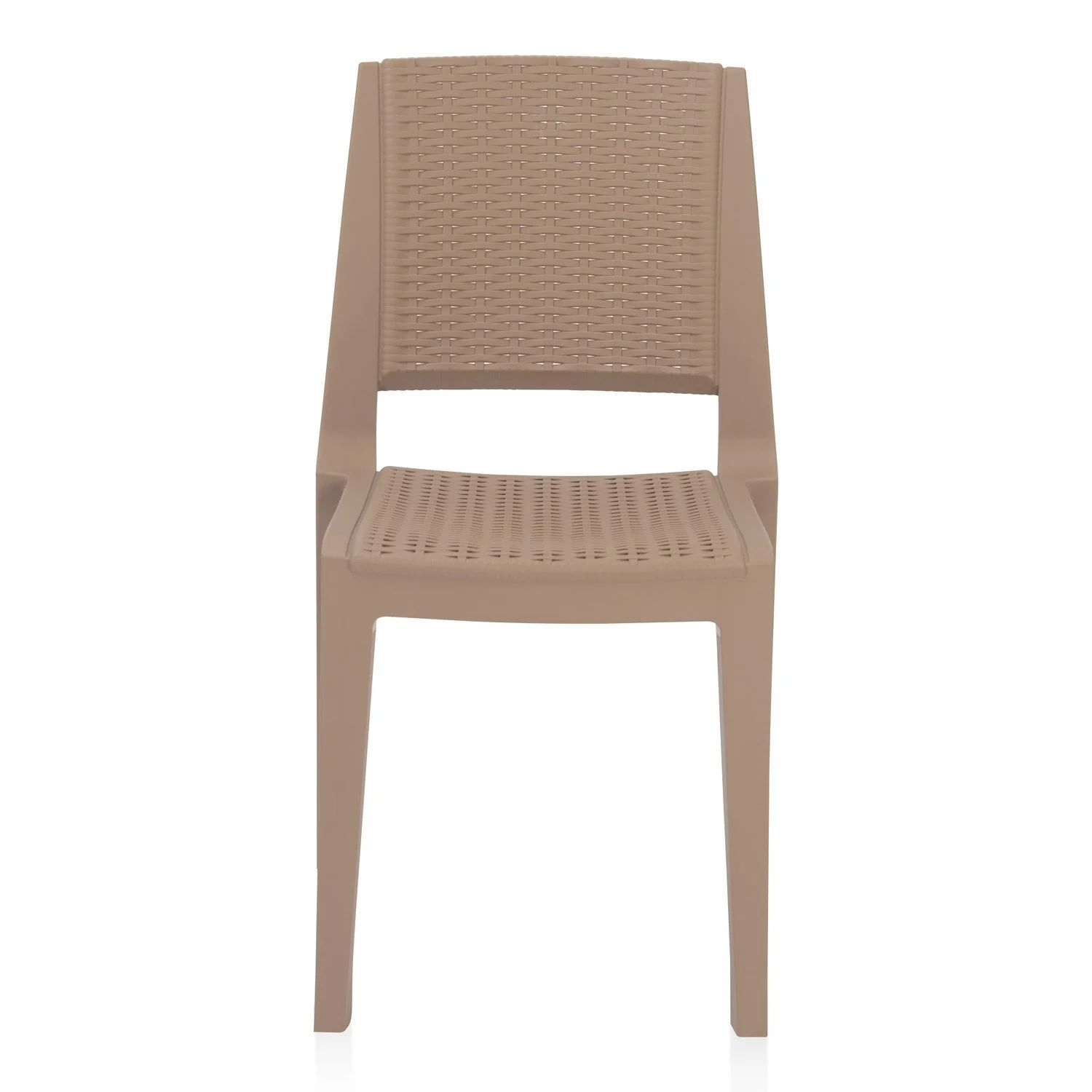 Nilkamal Enamora Premium Plastic Armless Chair (Rattan Dark Beige) - Image 6