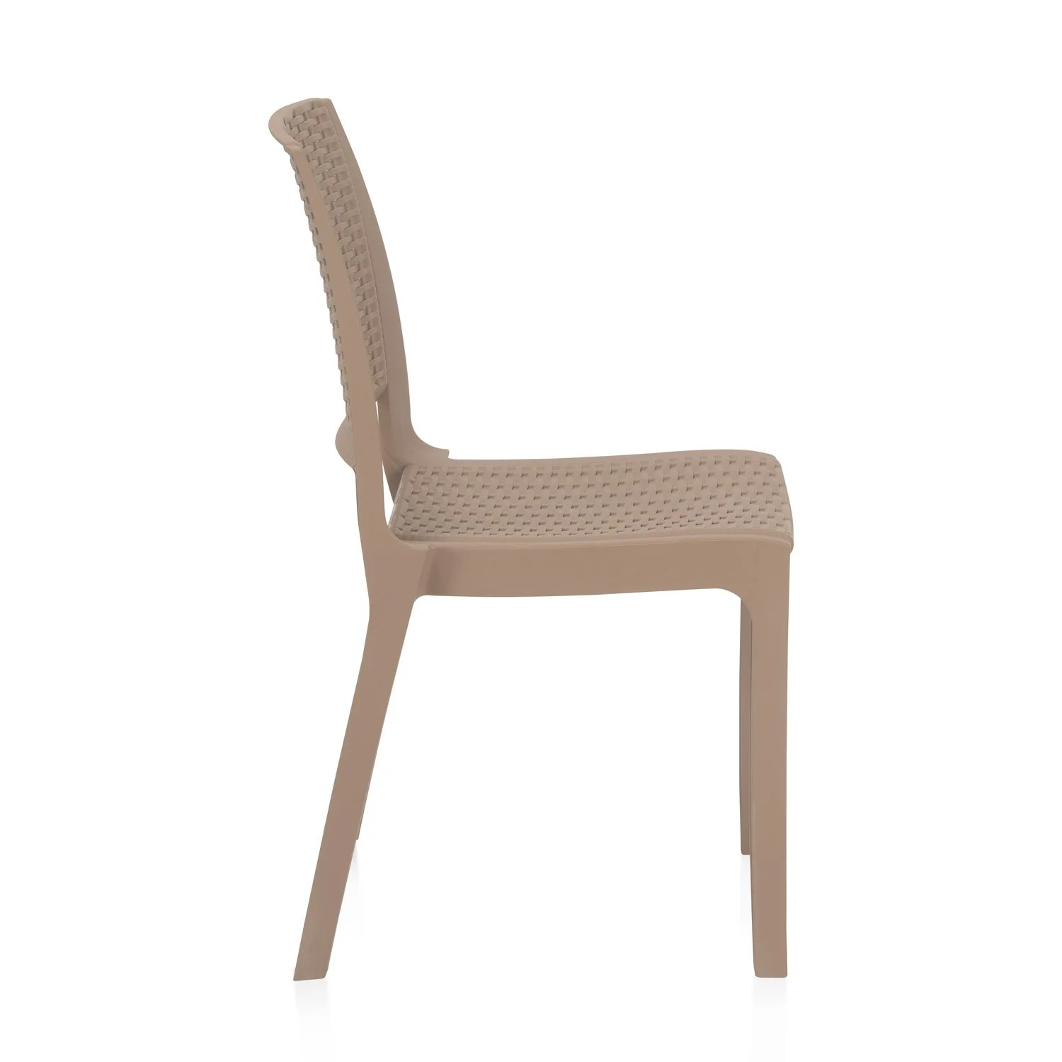 Nilkamal Enamora Premium Plastic Armless Chair (Rattan Dark Beige) - Image 8