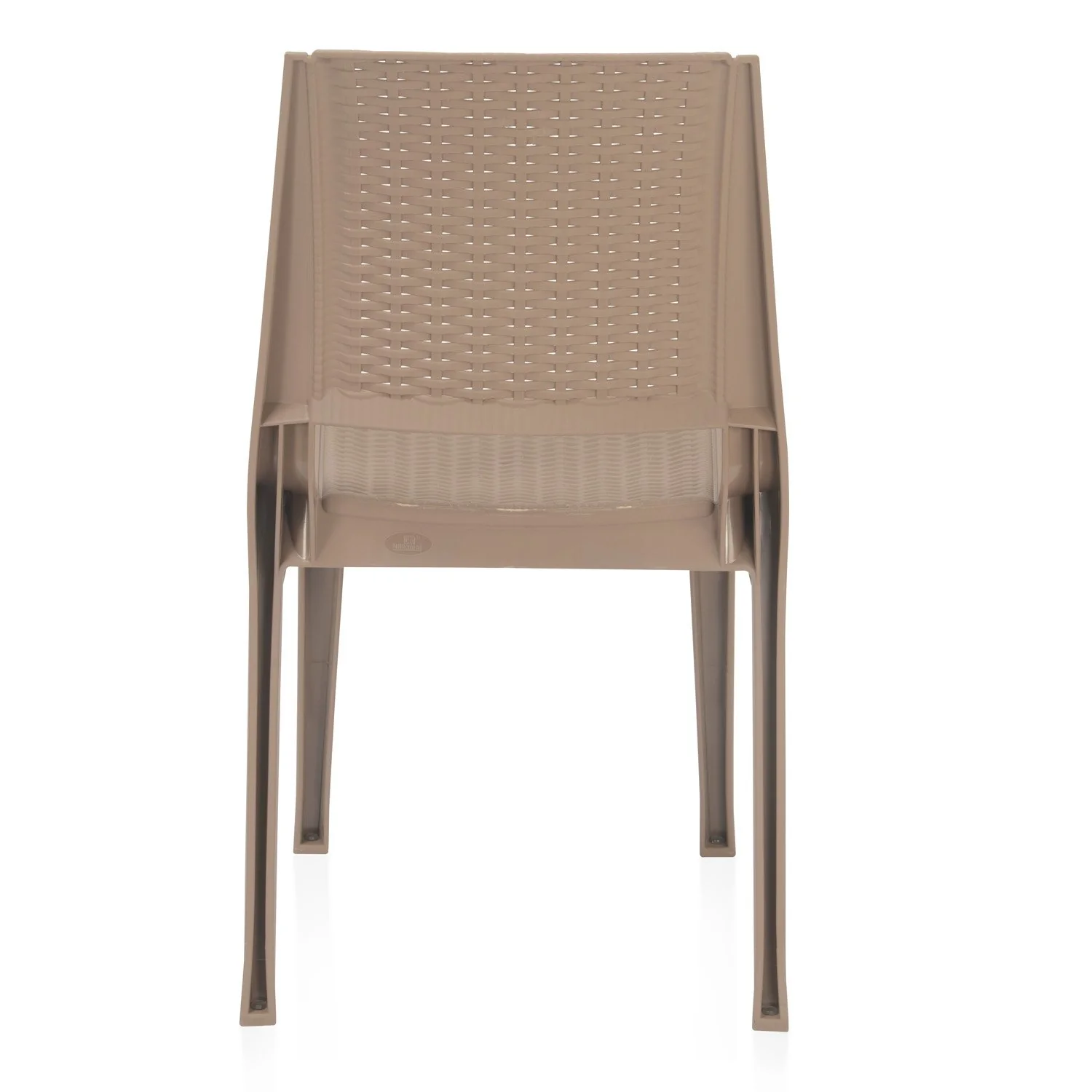Nilkamal Enamora Premium Plastic Armless Chair (Rattan Dark Beige) - Image 9