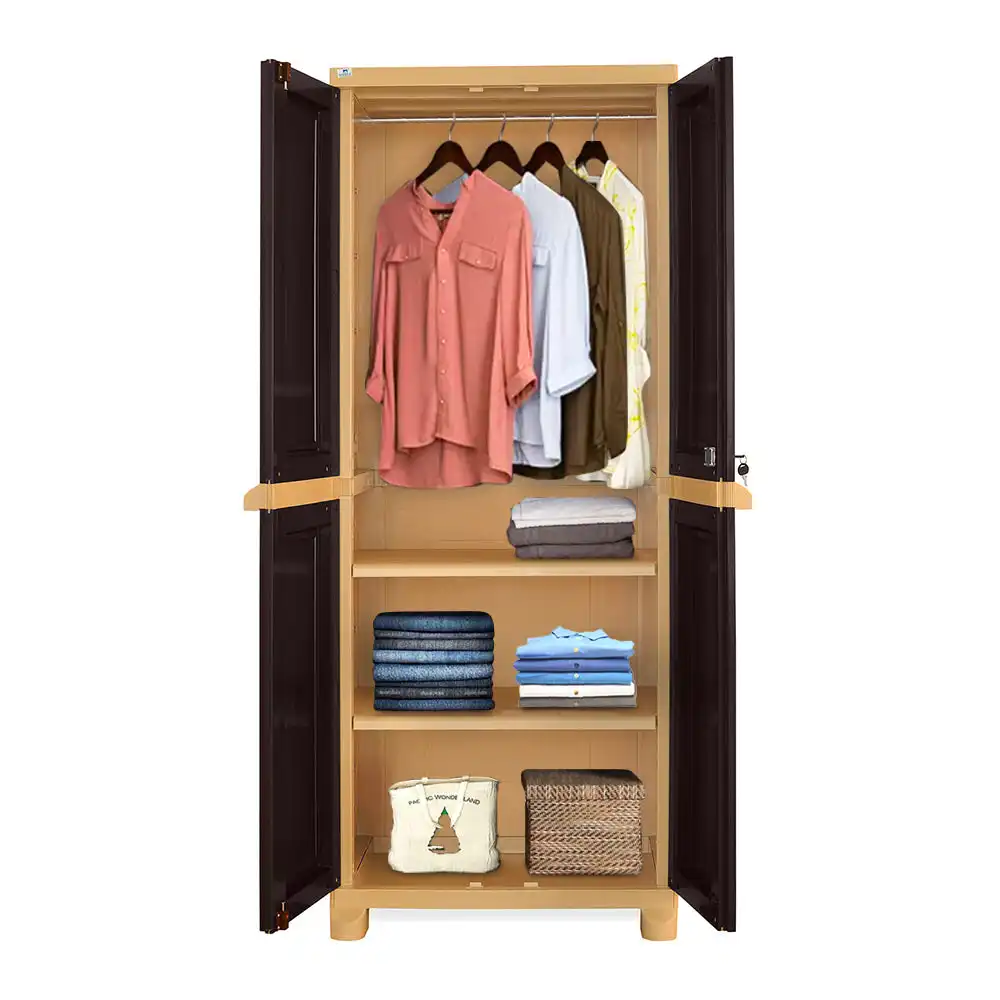 Nilkamal Freedom Big 1 (FB1) Plastic Storage Cabinet (Weathered Brown and Biscuit) - Image 3