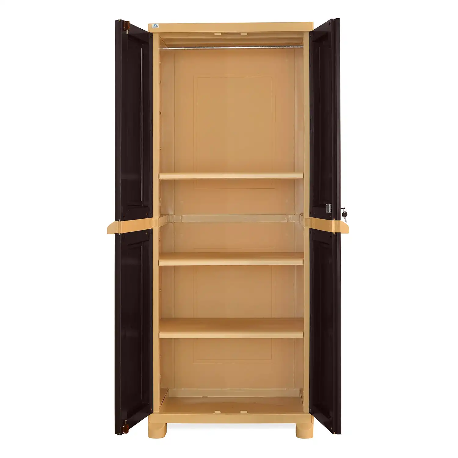 Nilkamal Freedom Big 1 (FB1) Plastic Storage Cabinet (Weathered Brown and Biscuit) - Image 5