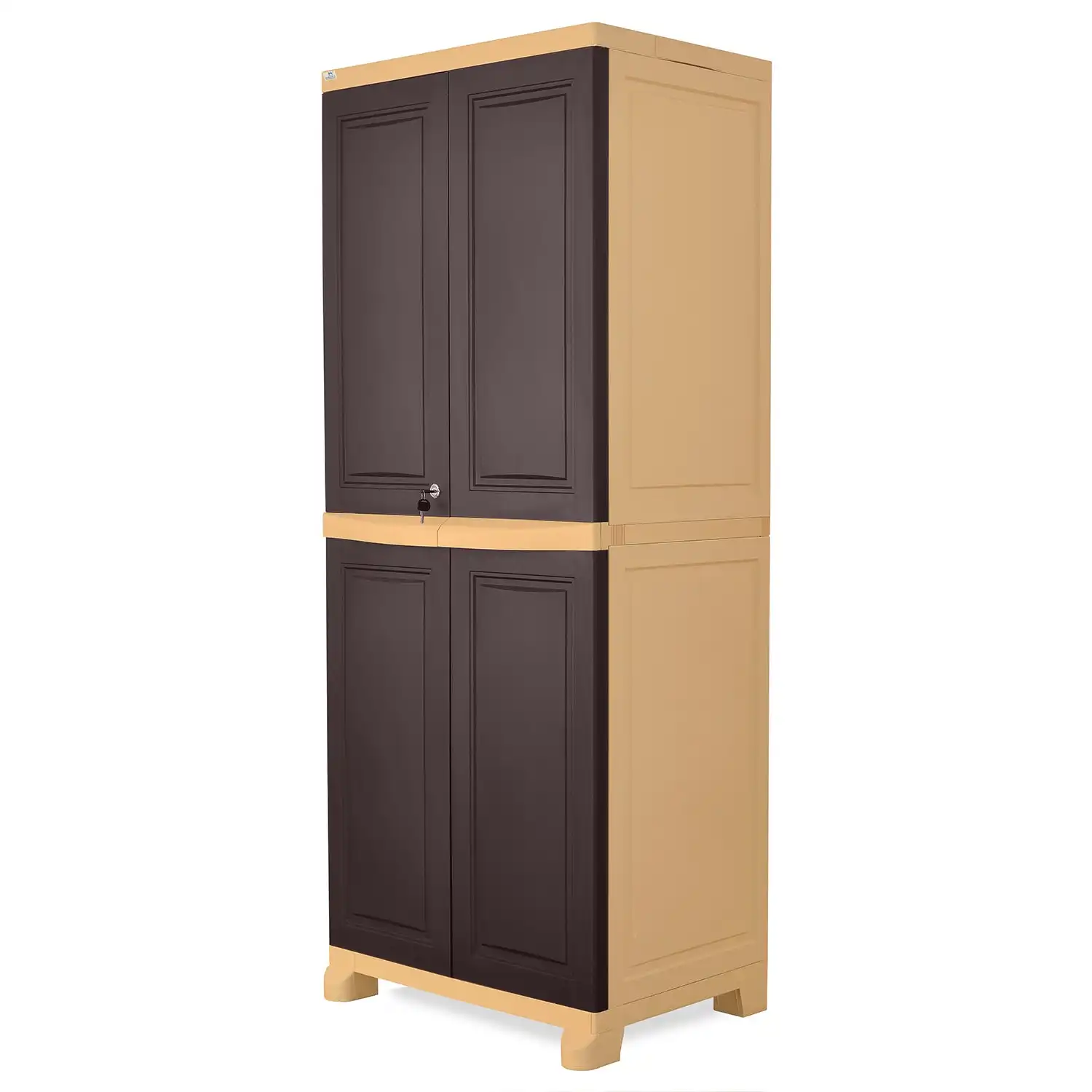 Nilkamal Freedom Big 1 (FB1) Plastic Storage Cabinet (Weathered Brown and Biscuit) - Image 7