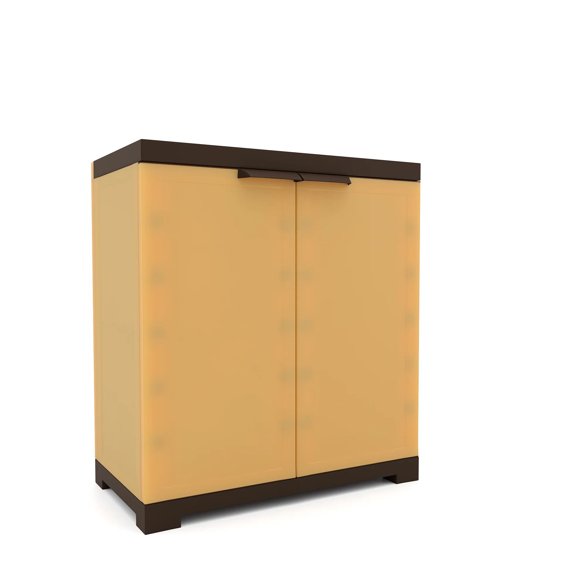 Nilkamal Freedom Mini 09 (FMSC09) Plastic Shoe Cabinet (Sandy Brown / Dark Brown) - Image 4