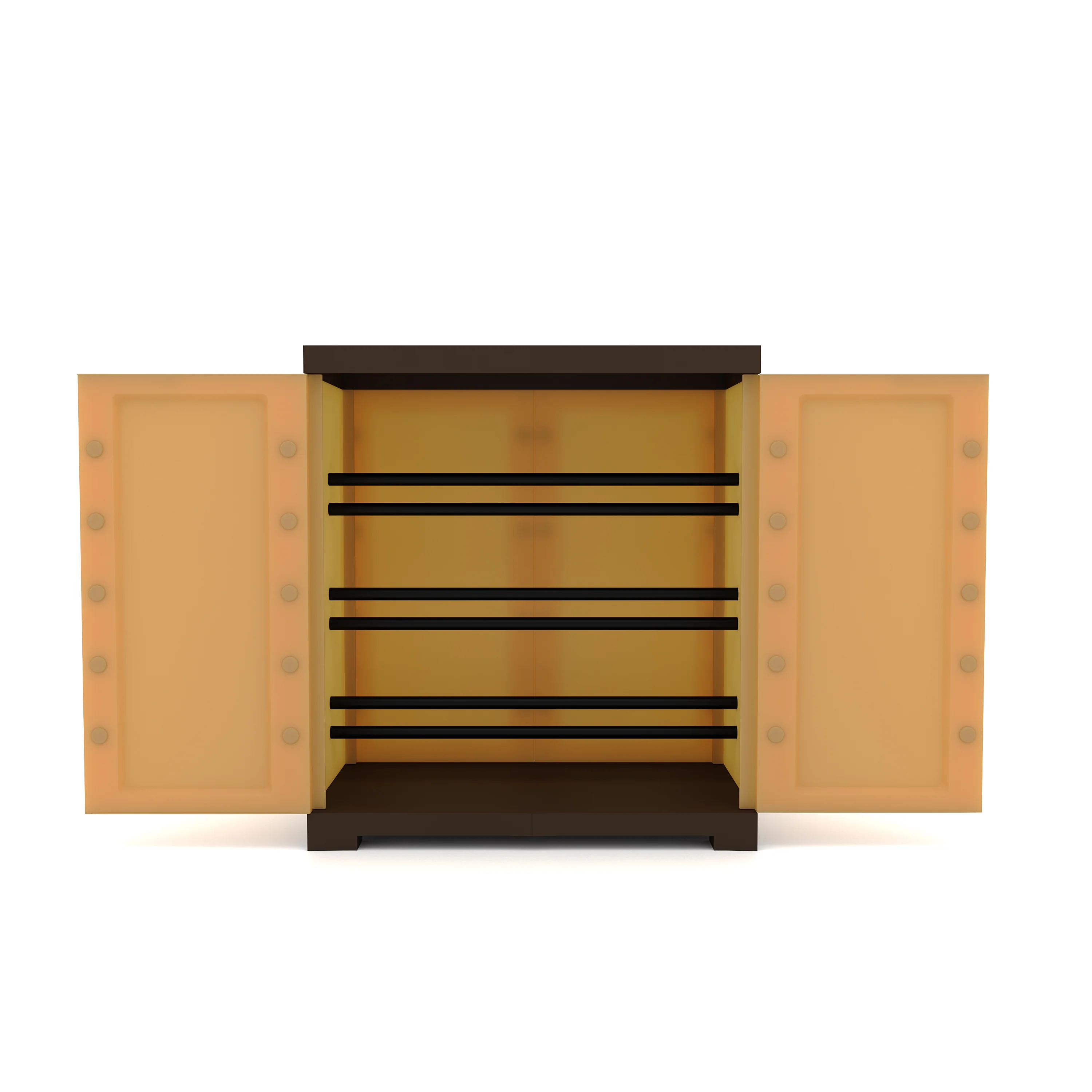 Nilkamal Freedom Mini 09 (FMSC09) Plastic Shoe Cabinet (Sandy Brown / Dark Brown) - Image 5