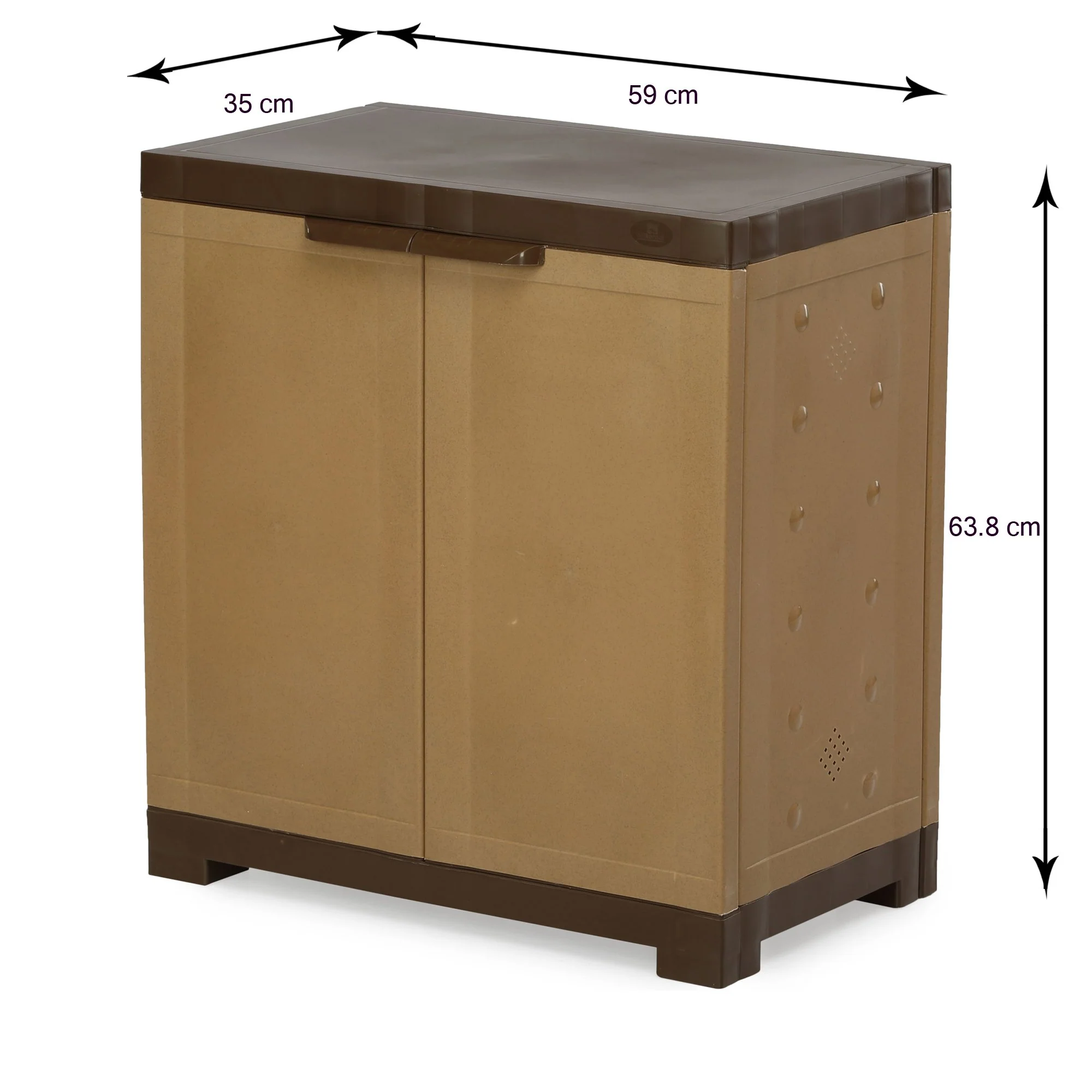Nilkamal Freedom Mini 09 (FMSC09) Plastic Shoe Cabinet (Sandy Brown / Dark Brown) - Image 7