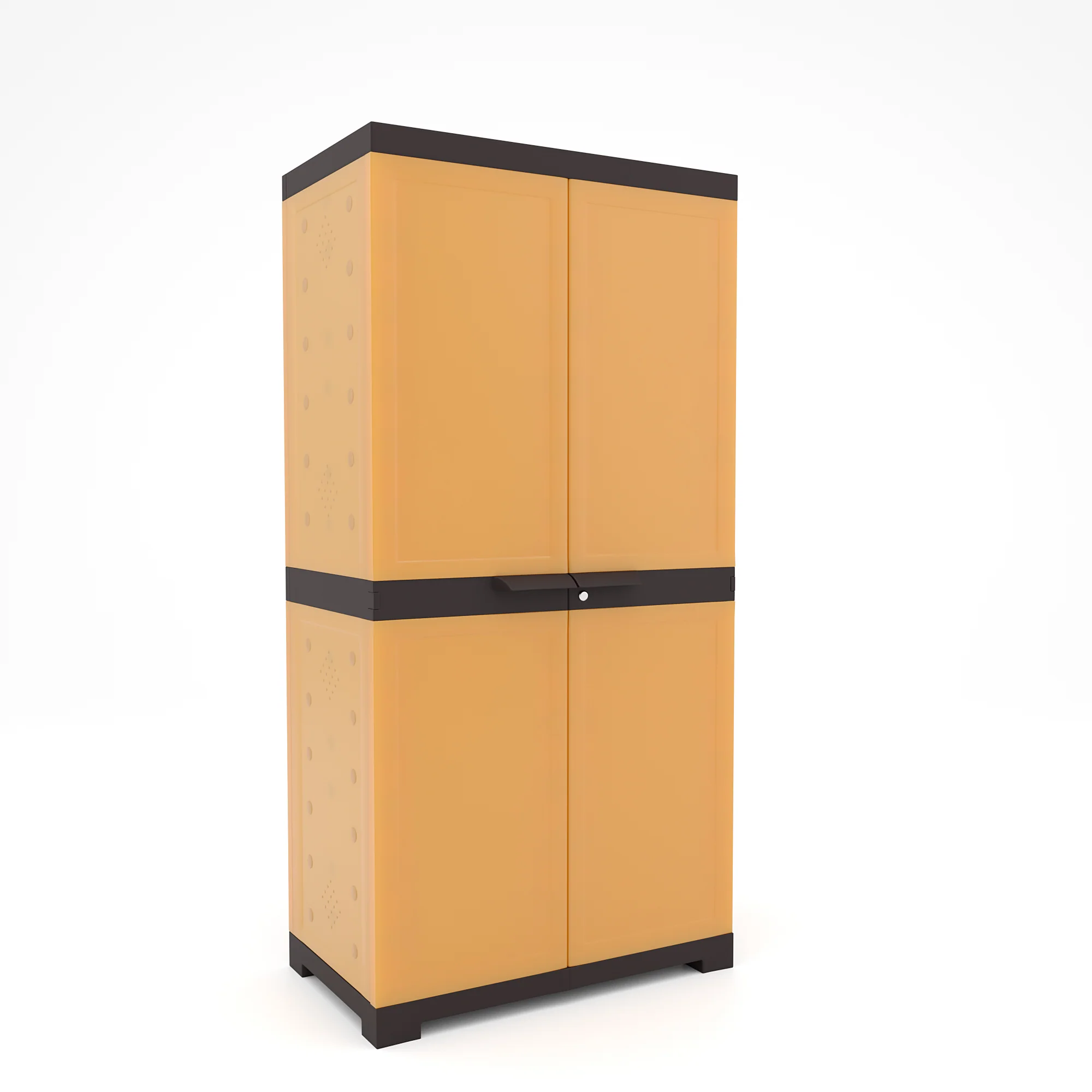 Nilkamal Freedom Mini 18 (FMSC18) Plastic Shoe Cabinet (Sandy Brown / Dark Brown) - Image 4