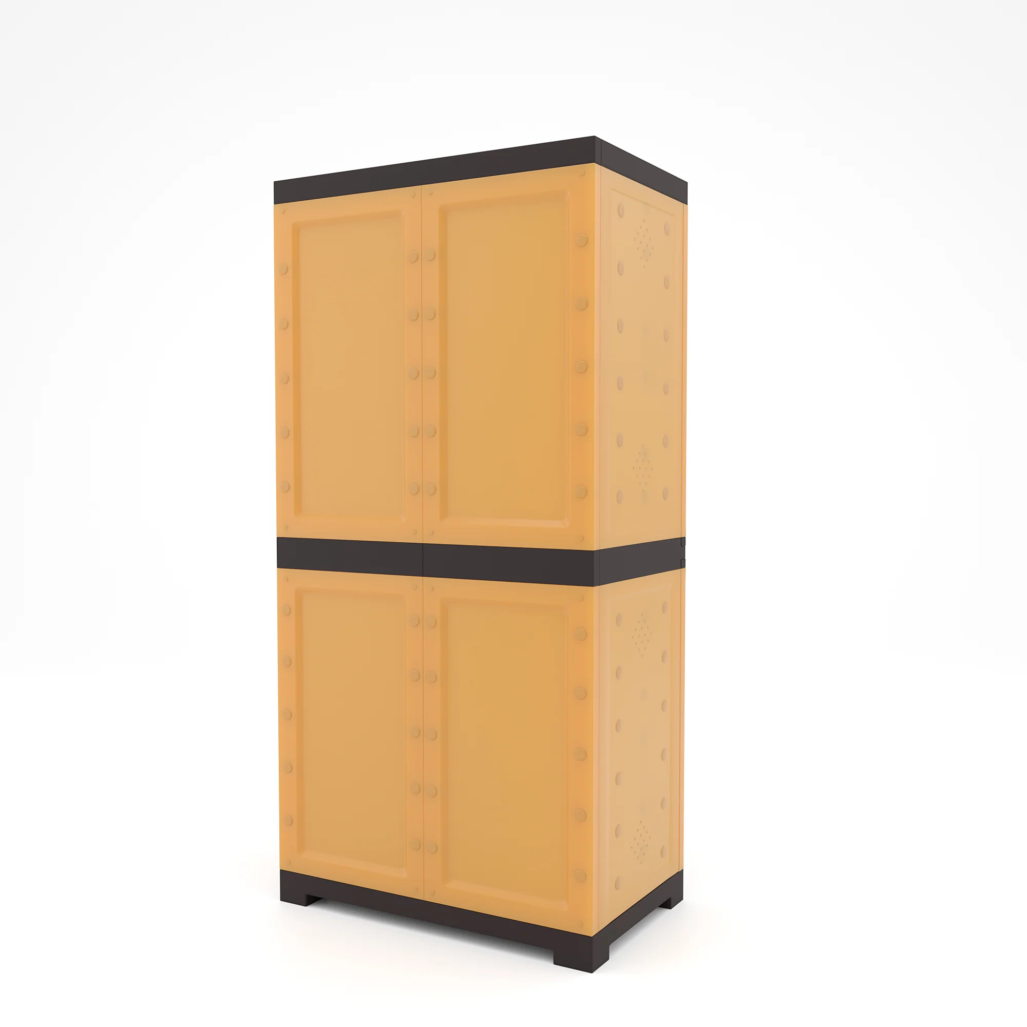 Nilkamal Freedom Mini 18 (FMSC18) Plastic Shoe Cabinet (Sandy Brown / Dark Brown) - Image 6