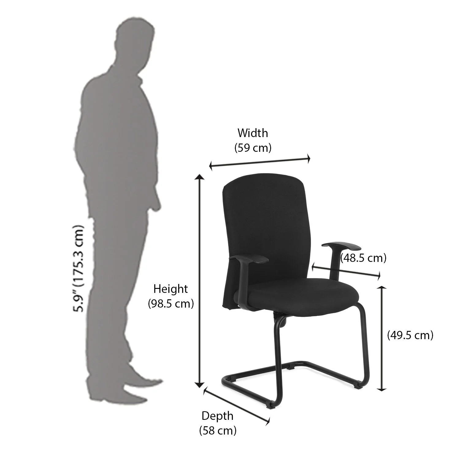 Nilkamal Gary Visitor Chair (Black) - Image 10