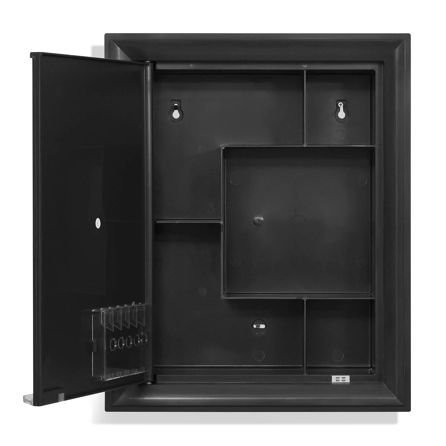Nilkamal Gem Plastic Cabinet with Mirror (Black) - Image 4