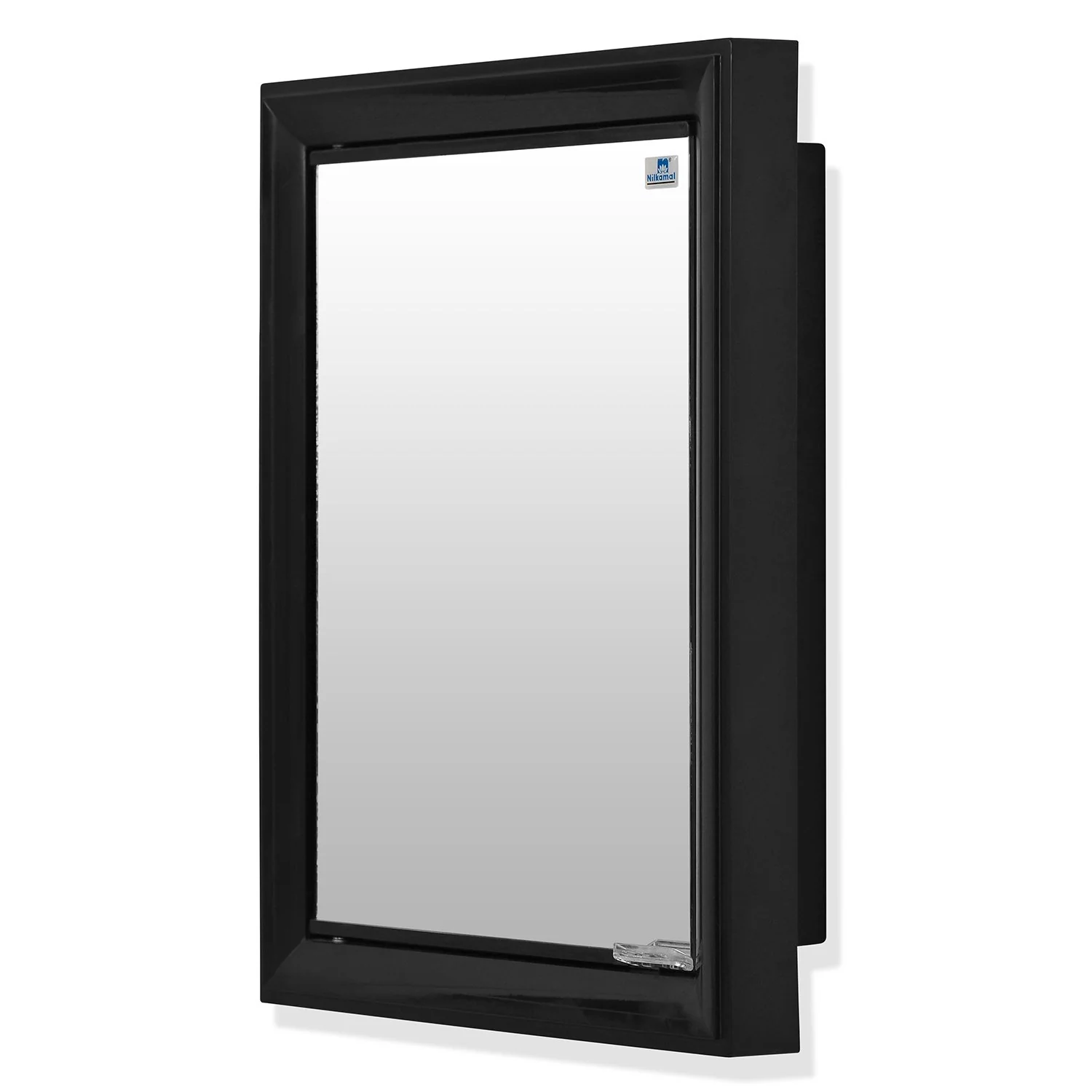 Nilkamal Gem Plastic Cabinet with Mirror (Black) - Image 5