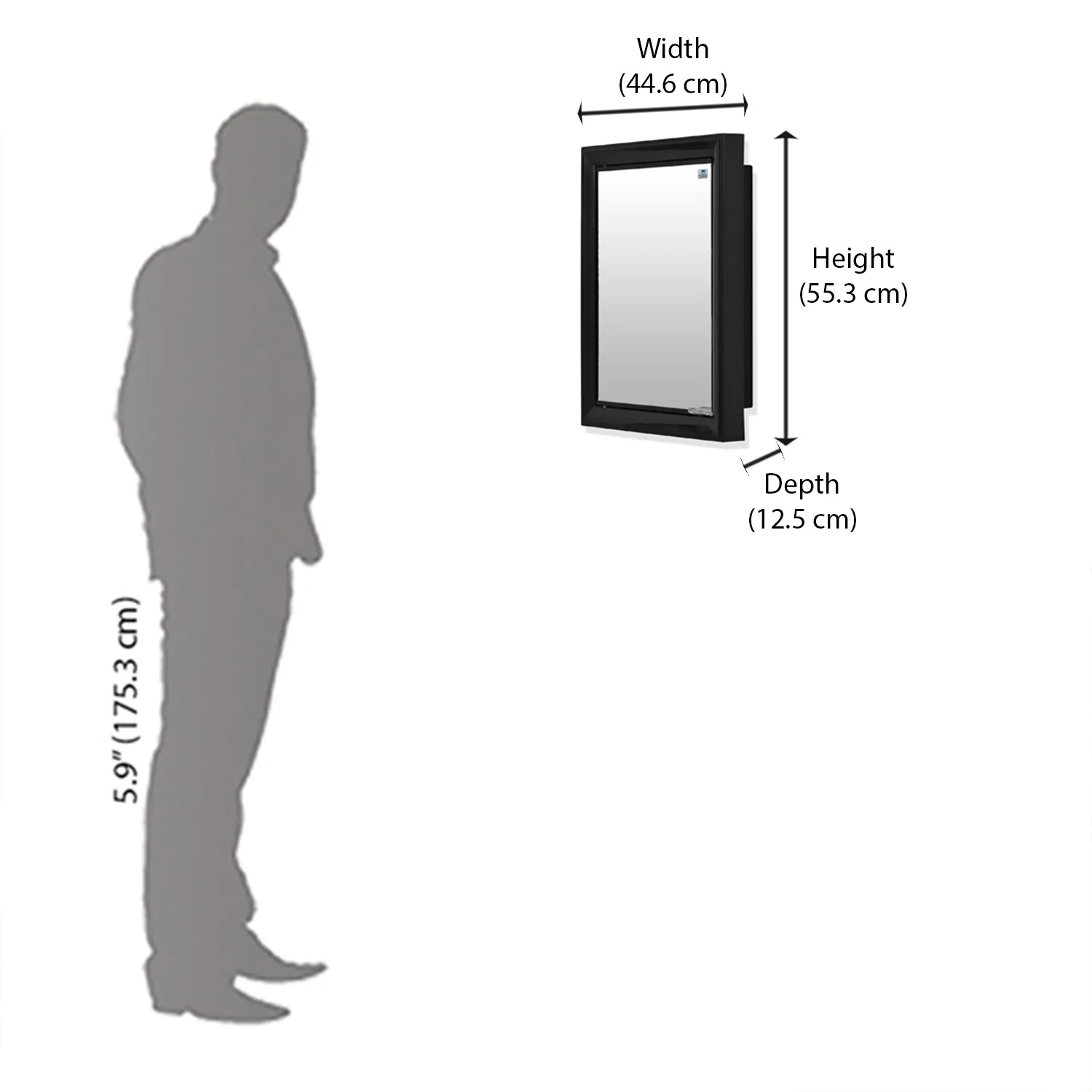 Nilkamal Gem Plastic Cabinet with Mirror (Black) - Image 6