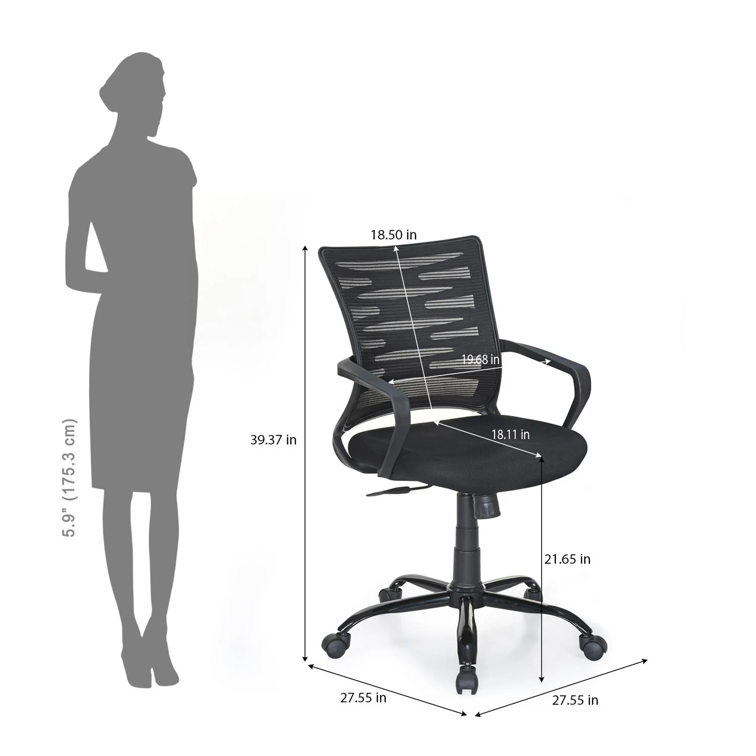 Nilkamal Giza Plus Mid Back Office Chair - Image 5