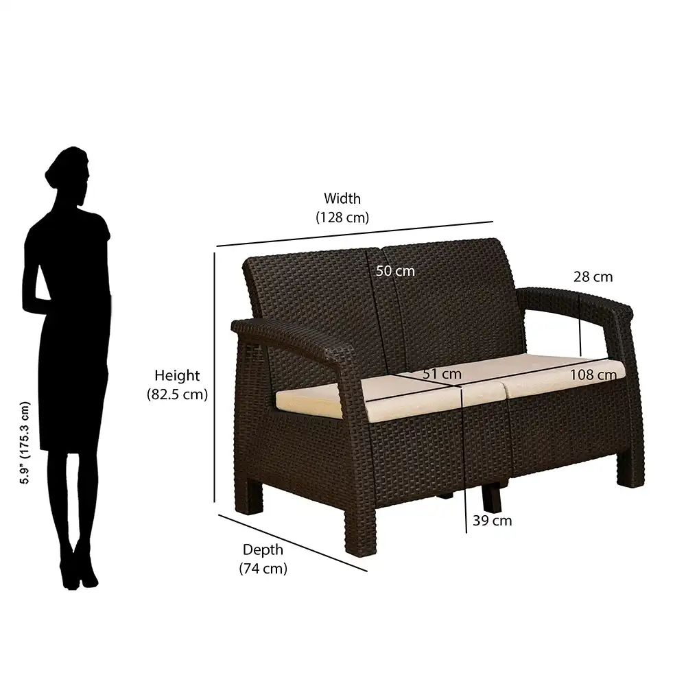 Nilkamal Goa Two Seater Plastic Sofa Set with Cushion - Image 13