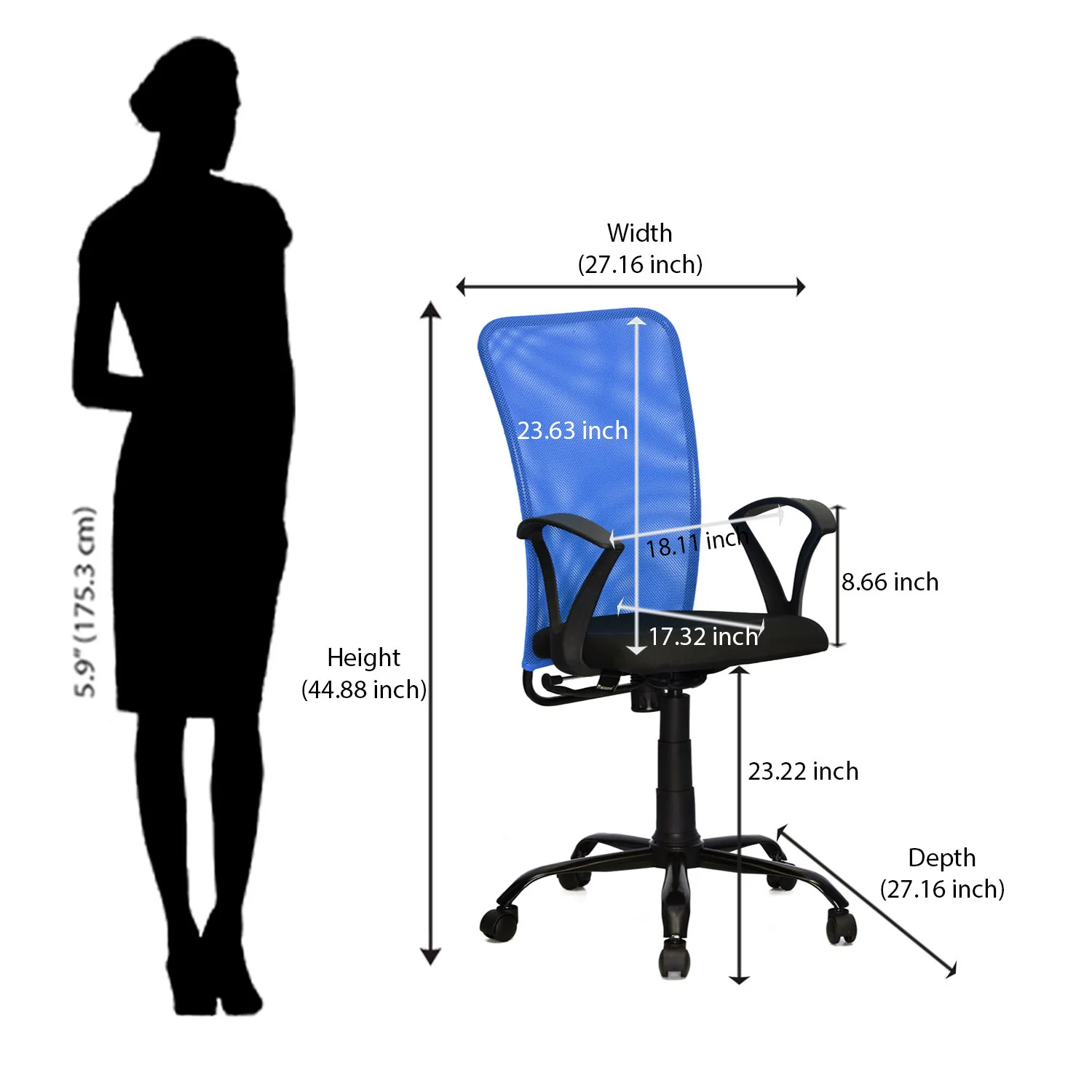 Nilkamal Hanoi Mid Back Office Chair - Image 26
