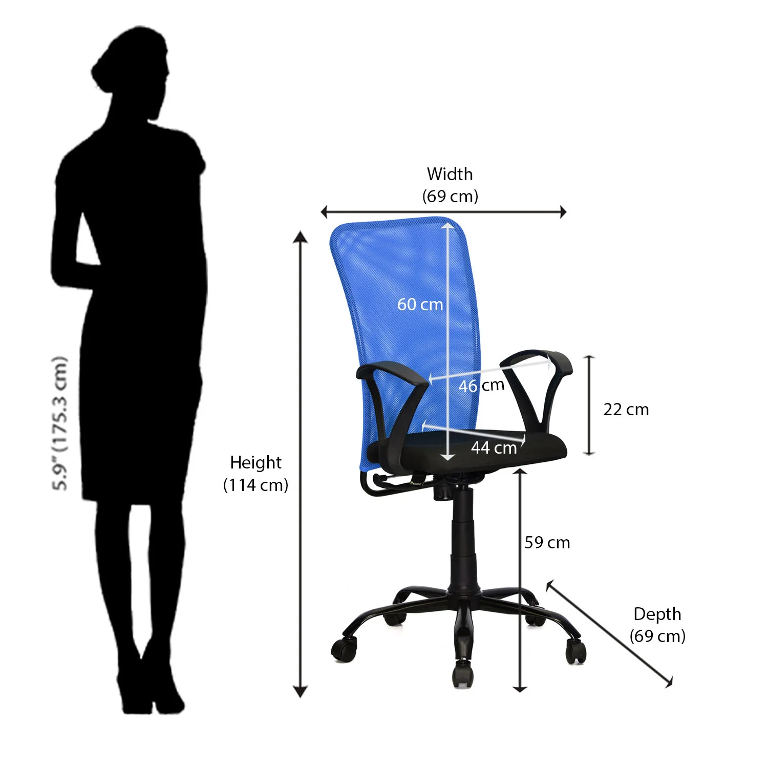 Nilkamal Hanoi Mid Back Office Chair - Image 27