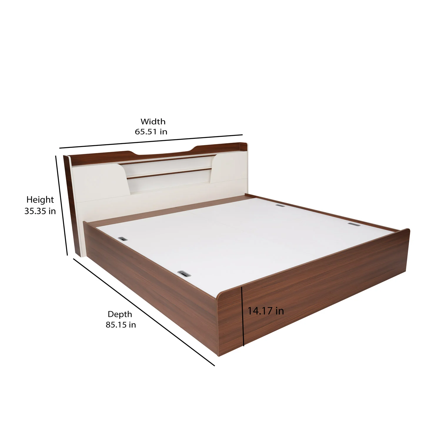 Nilkamal Hawk Calipso Queen Bed With Storage (Classic Plank Walnut/White) - Image 10