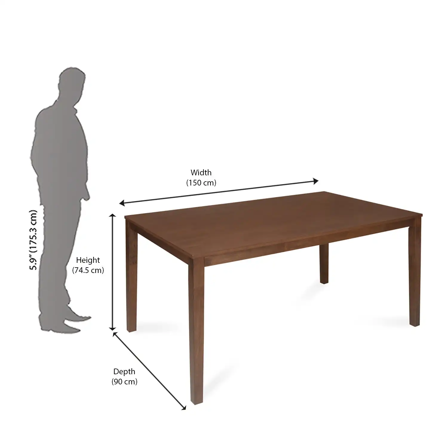 Nilkamal Jewel Six Seater Dining Set (Walnut) - Image 15