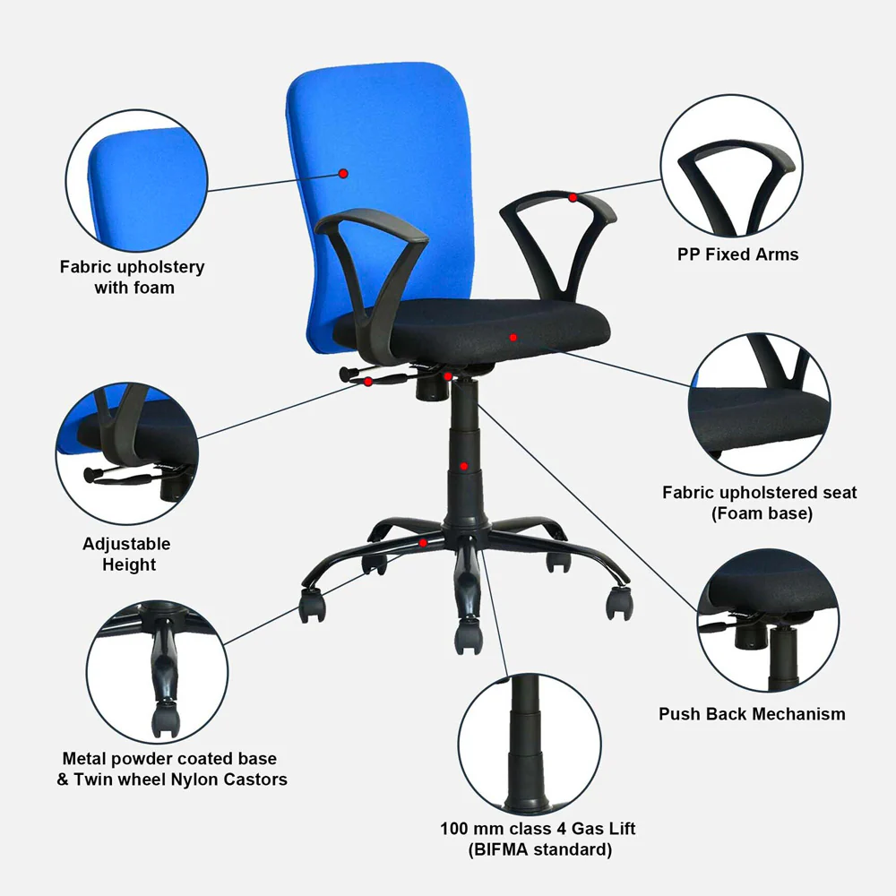 Nilkamal Lusaka Mid Back Office Chair - Image 51