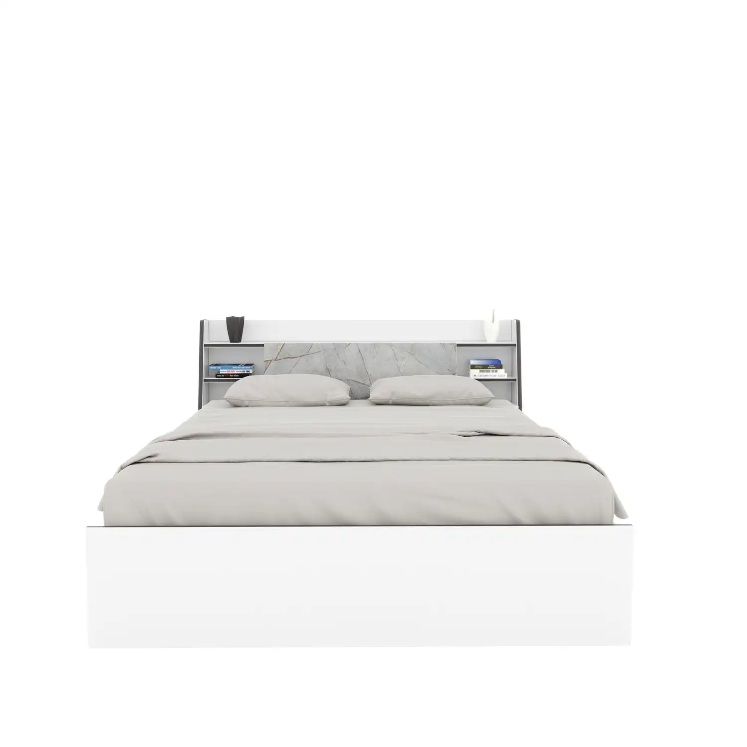 Nilkamal Marbito King Bed With Headboard & Box Storage (White) - Image 7