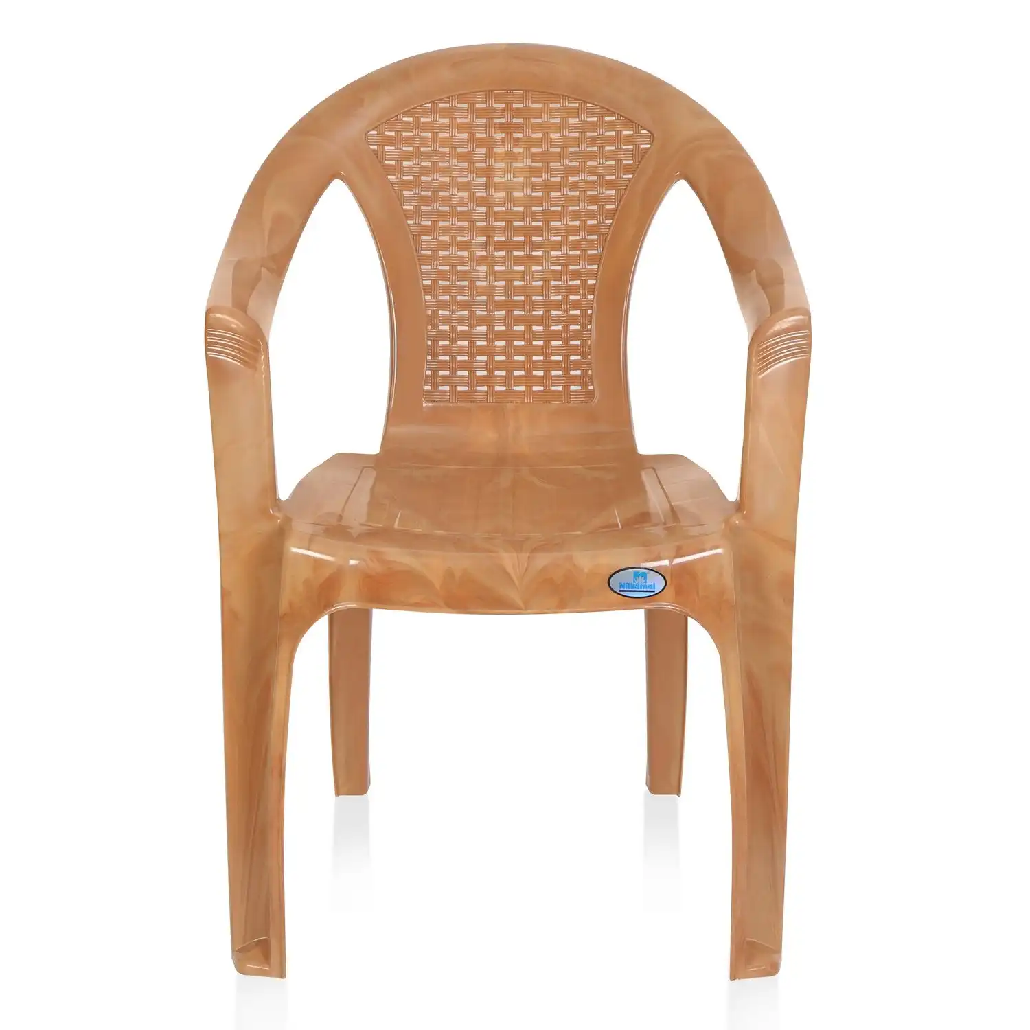 Nilkamal CHR2061 Plastic Arm Chair (Pear Wood) - Image 3