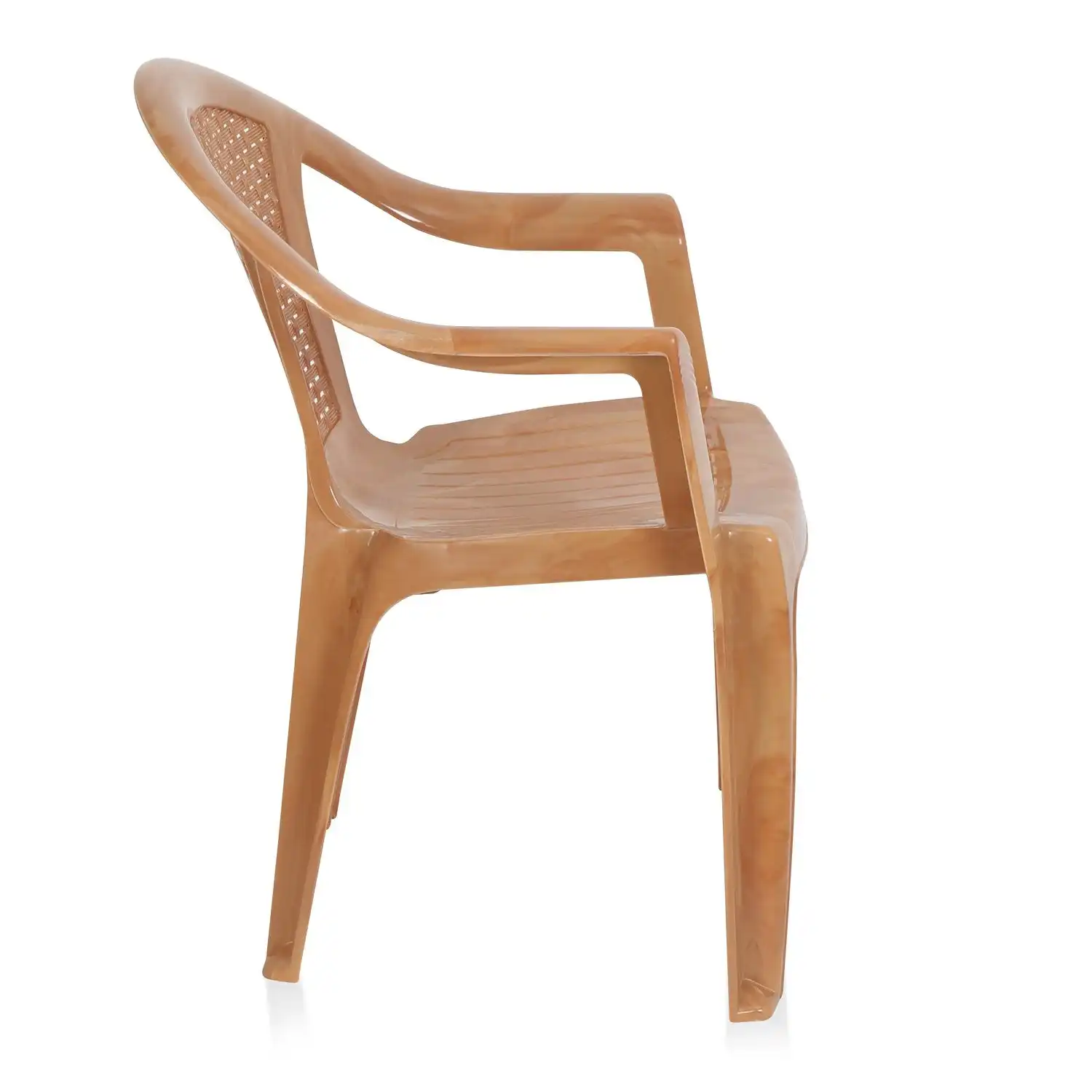 Nilkamal CHR2061 Plastic Arm Chair (Pear Wood) - Image 6