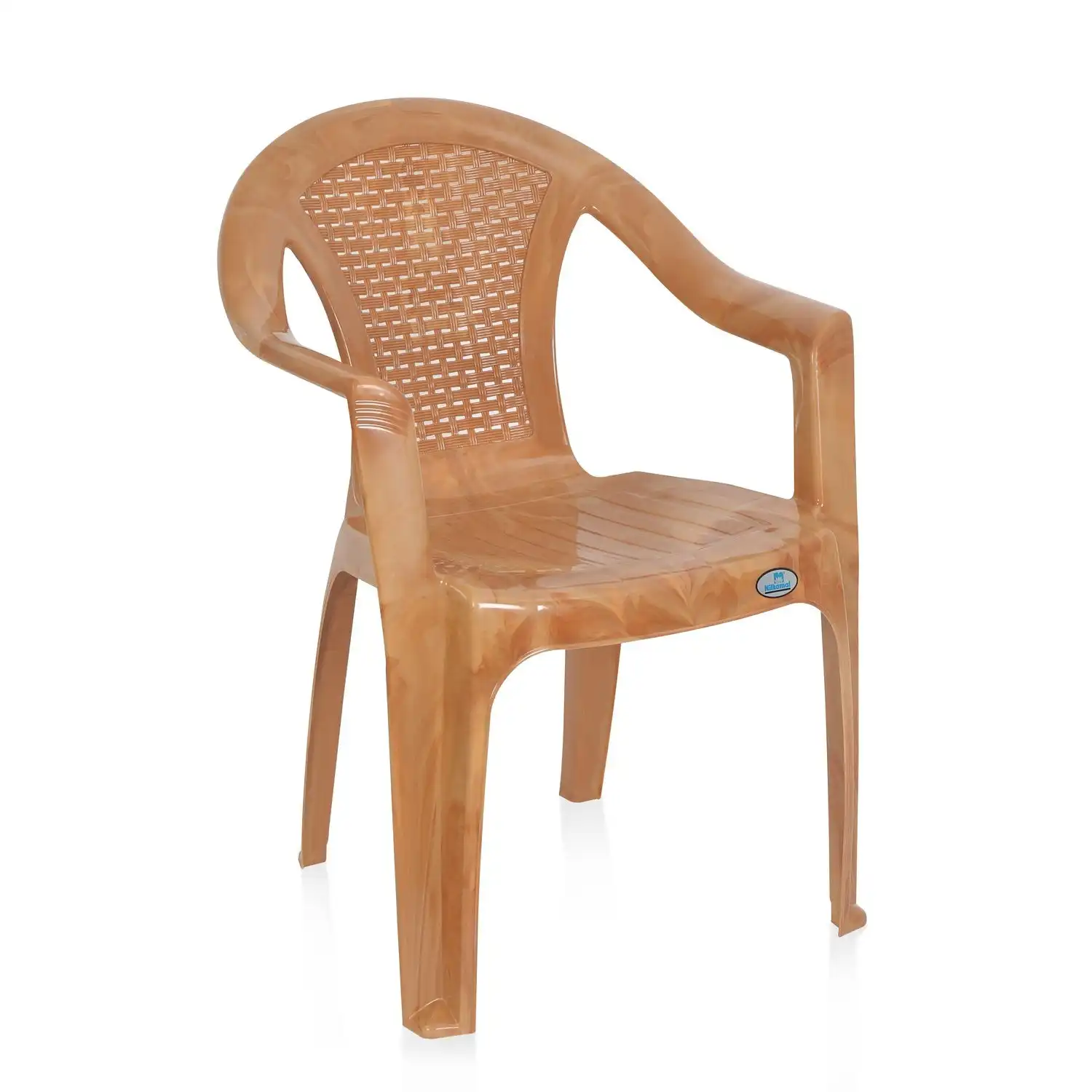 Nilkamal CHR2061 Plastic Arm Chair (Pear Wood) - Image 8