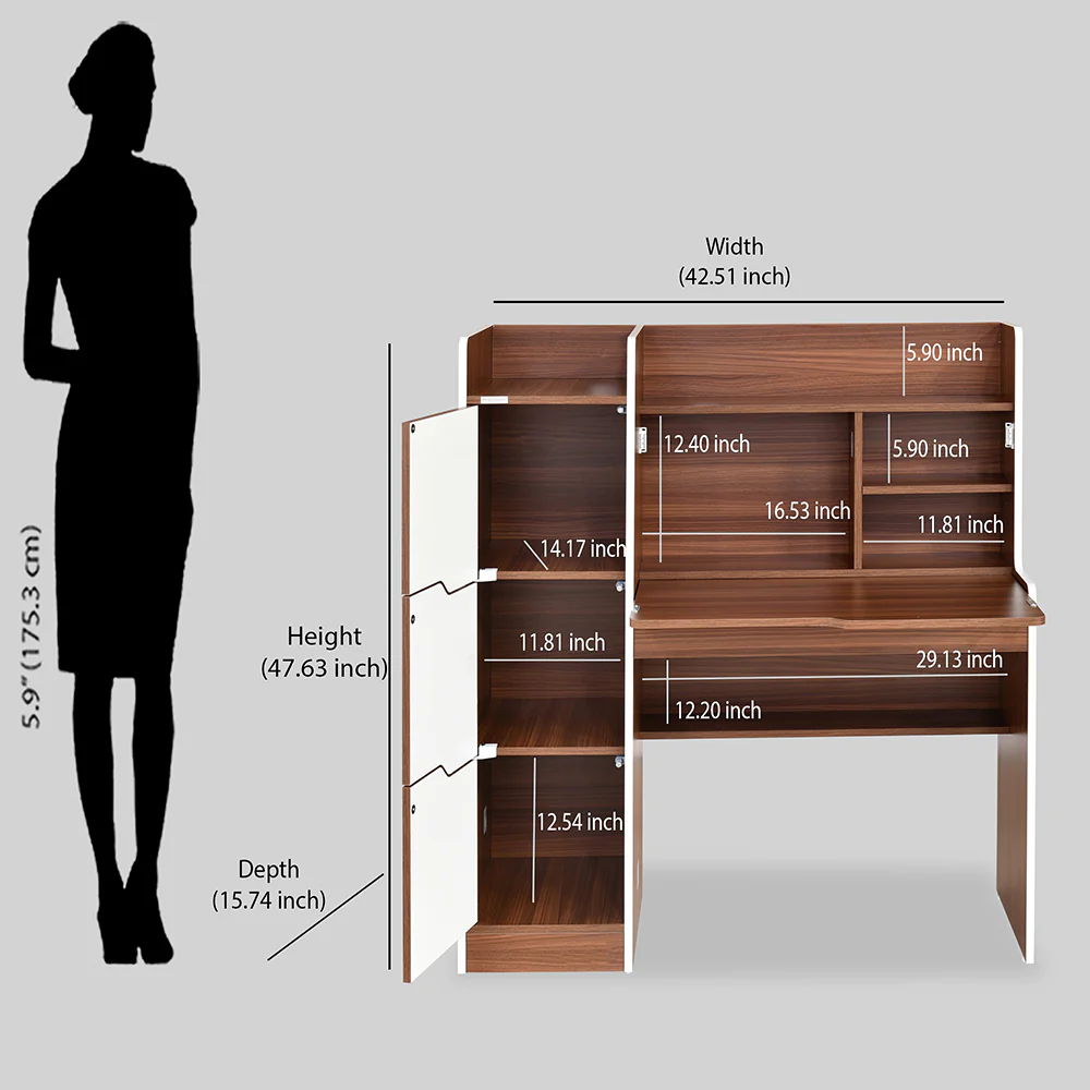Nilkamal Neptune Neo Study Table (Walnut/White) - Image 10