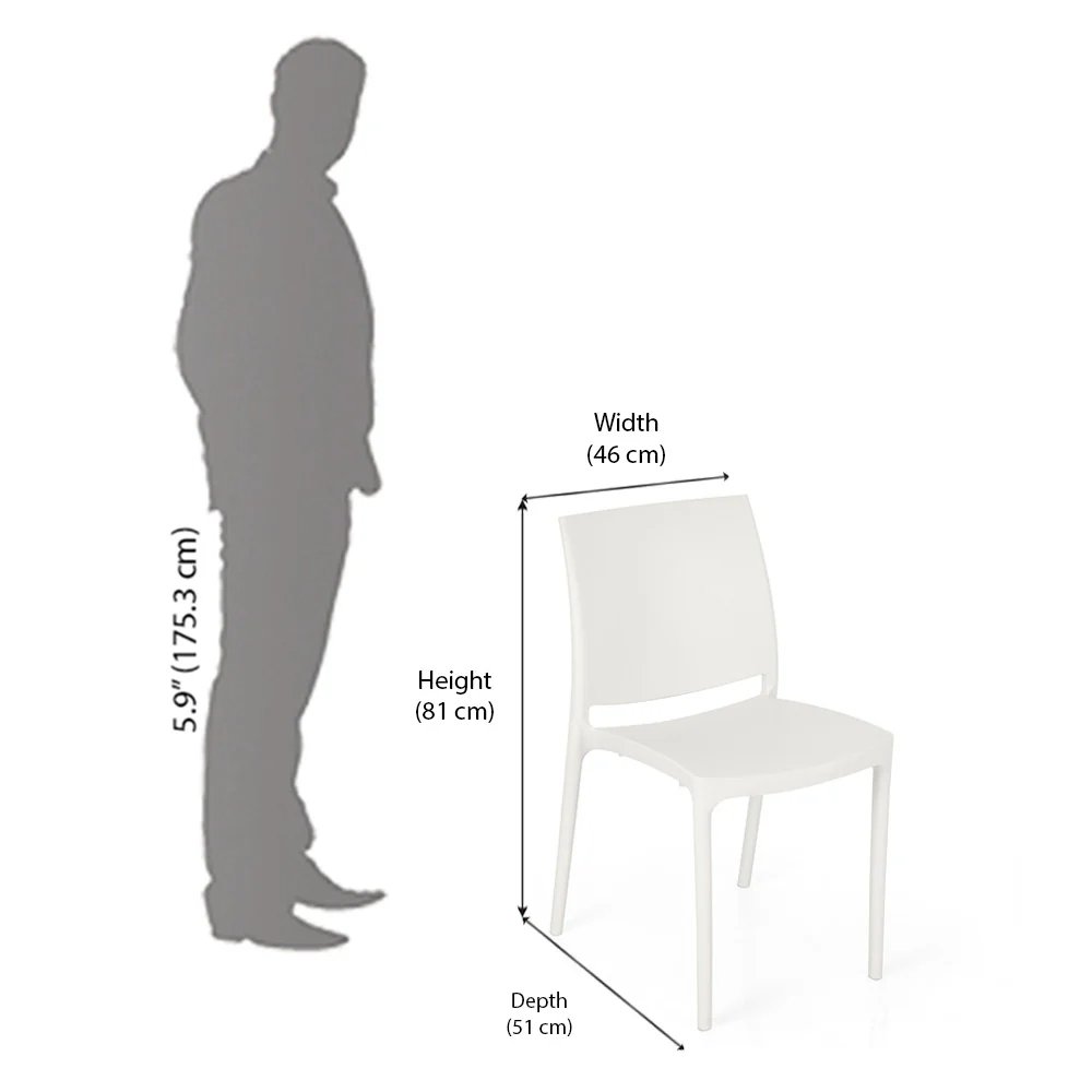 Nilkamal Novella 08 Plastic Armless Chair (Milky White) - Image 12