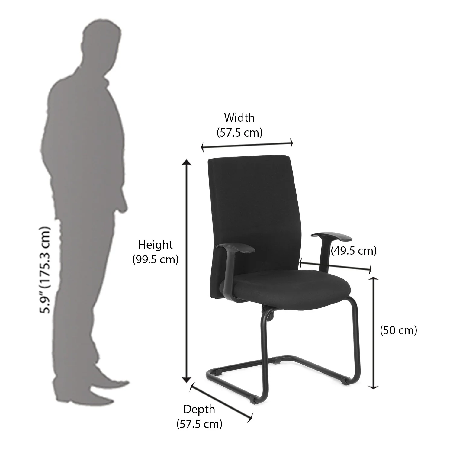 Nilkamal Optima Visitor Chair (Black) - Image 10