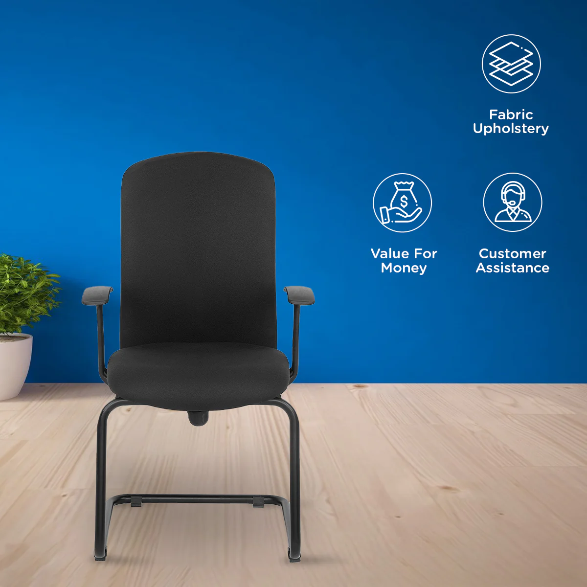 Nilkamal Optima Visitor Chair (Black) - Image 3