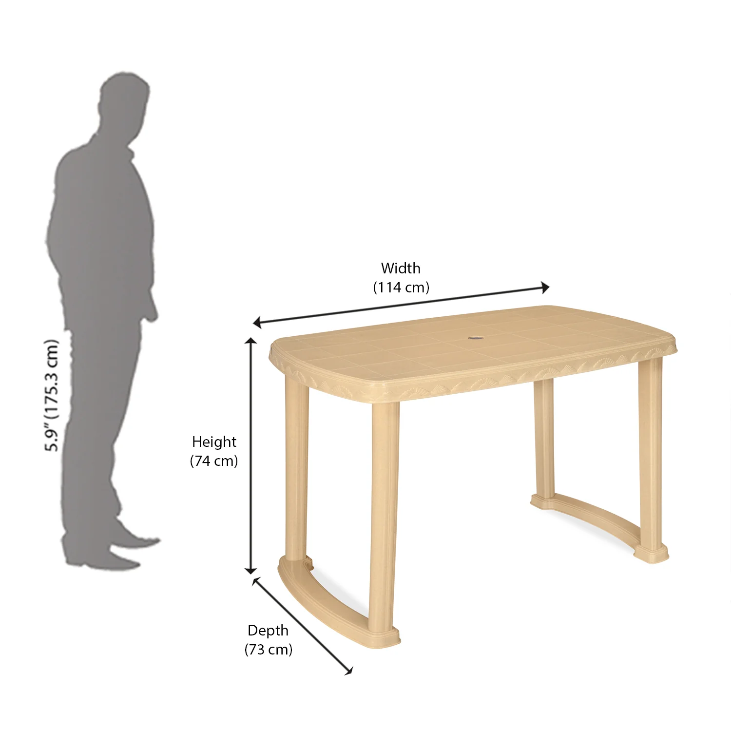 Nilkamal Shahenshah Dining Table (Marble Beige) - Image 8