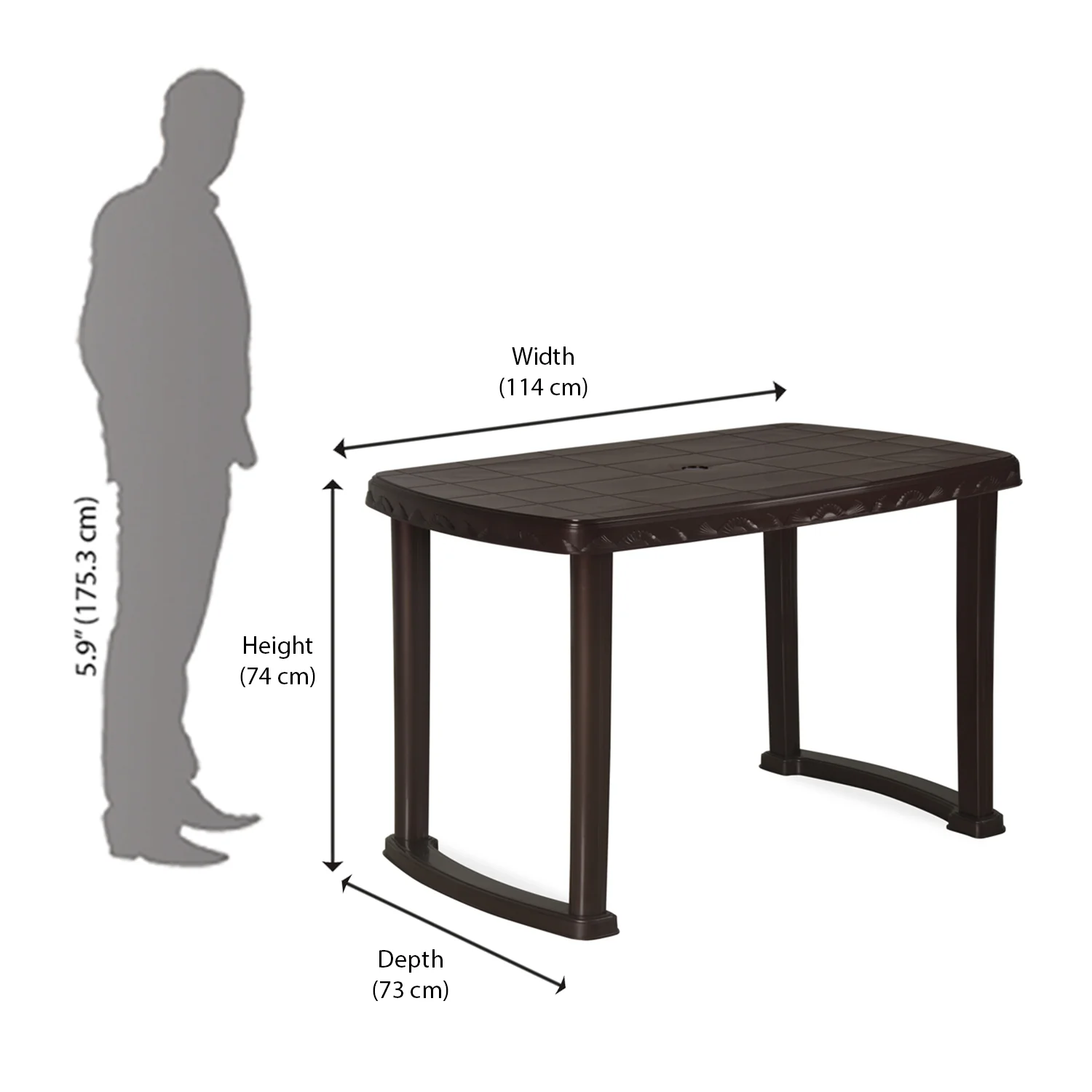 Nilkamal Shahenshah Dining Table (Weather Brown) - Image 7