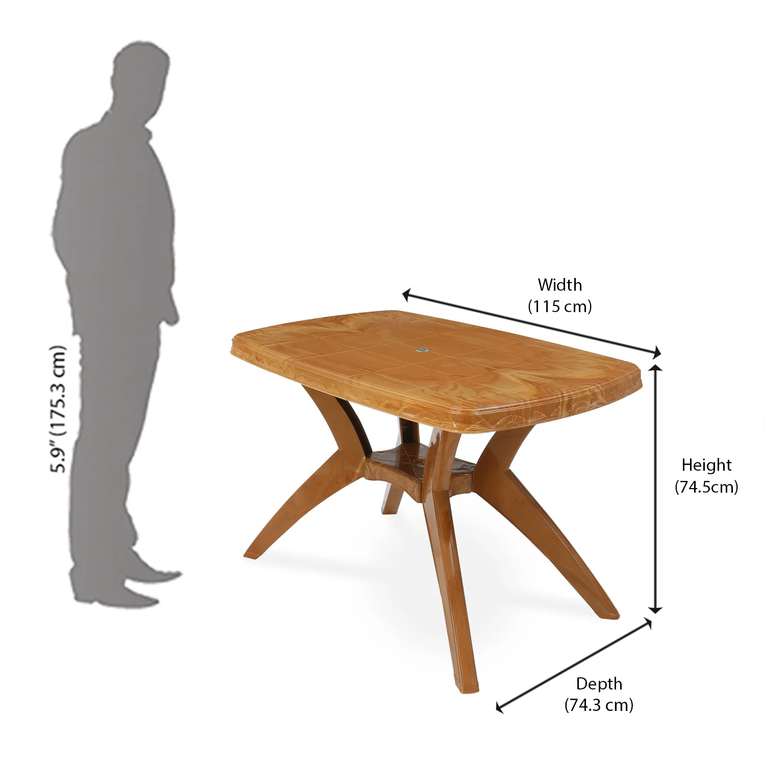 Nilkamal Shahenshah Kross Legged Table (Pear Wood) - Image 6