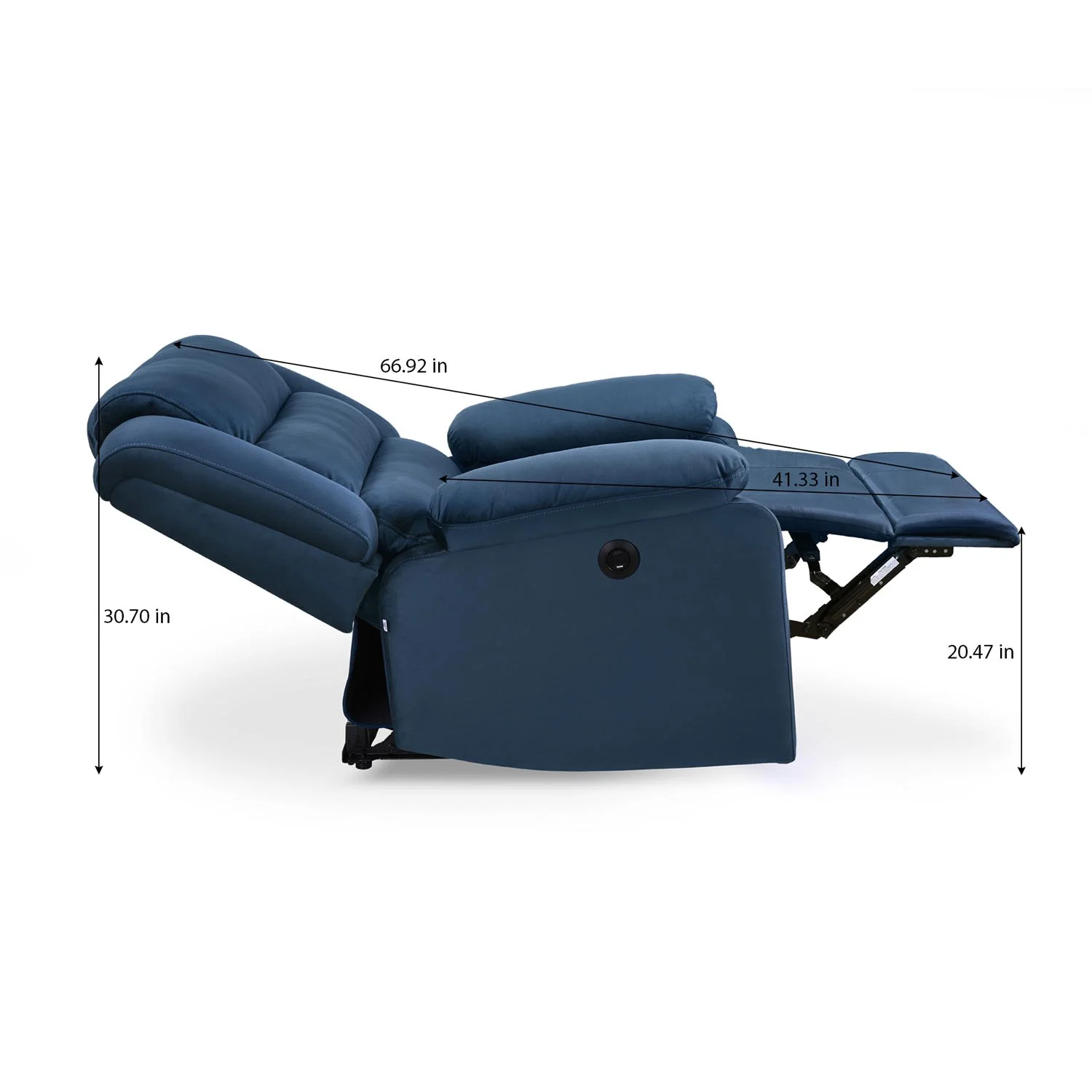 Nilkamal Sierra 1 Seater Electric Recliner Sofa (Blue) - Image 8